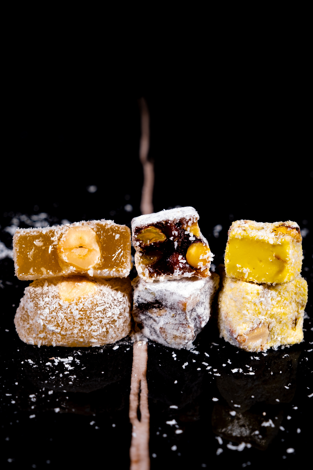 SAFRANTAT Lüks Karışık(Safranlı-Antep Fıstıklı-Fındıklı) Safranbolu Lokumu(NET 340 GR) Glikozsuz, Doğal Lokum