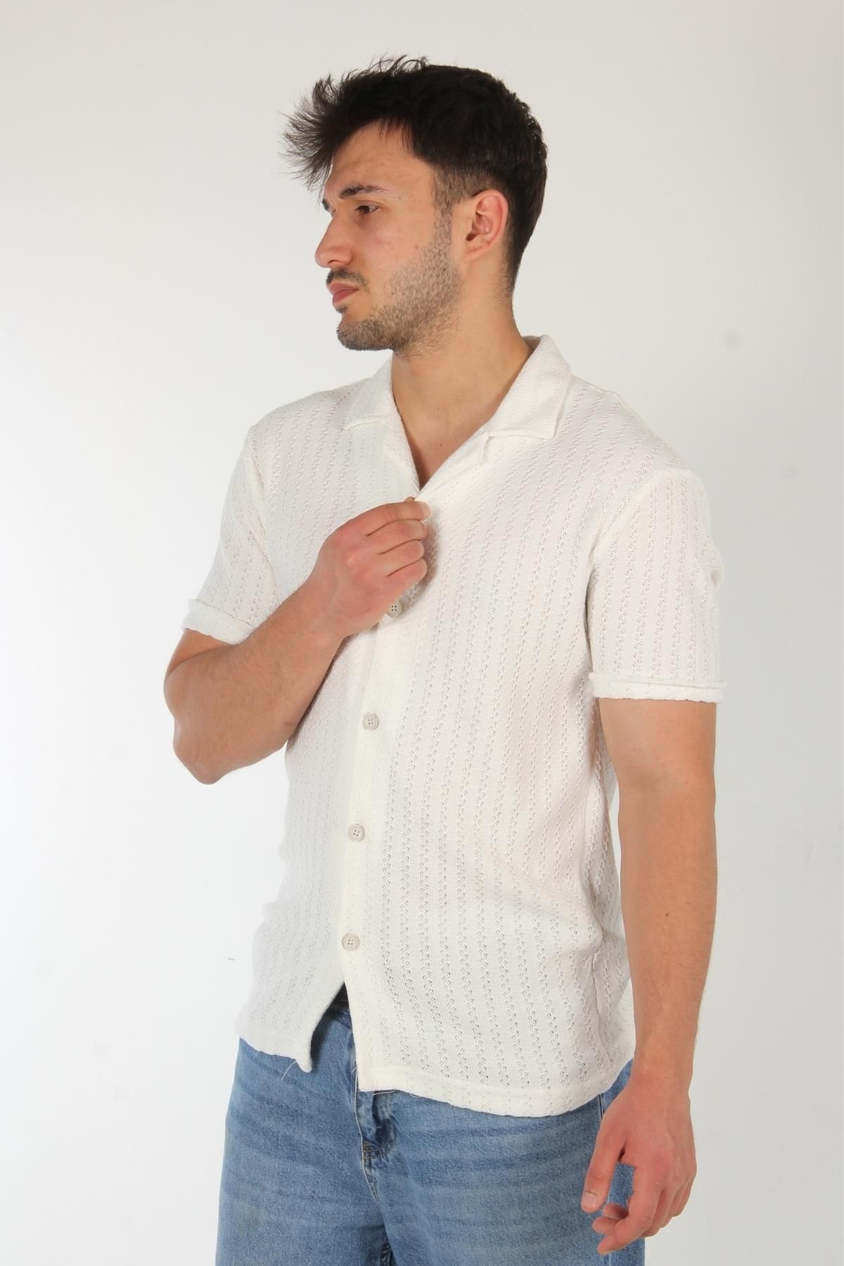 Mckanzie-4177 Apache Collar Knitted Pattern Shirt 3
