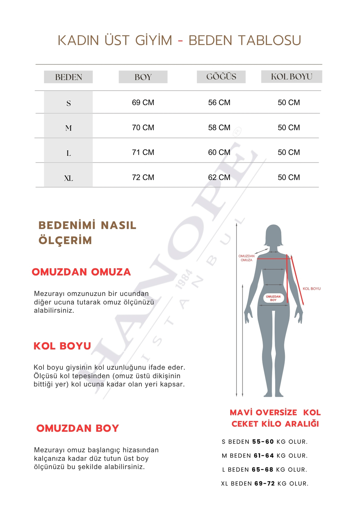 hanope  Kadın Mavi Oversize Kot Ceket 00150 - Görsel 6