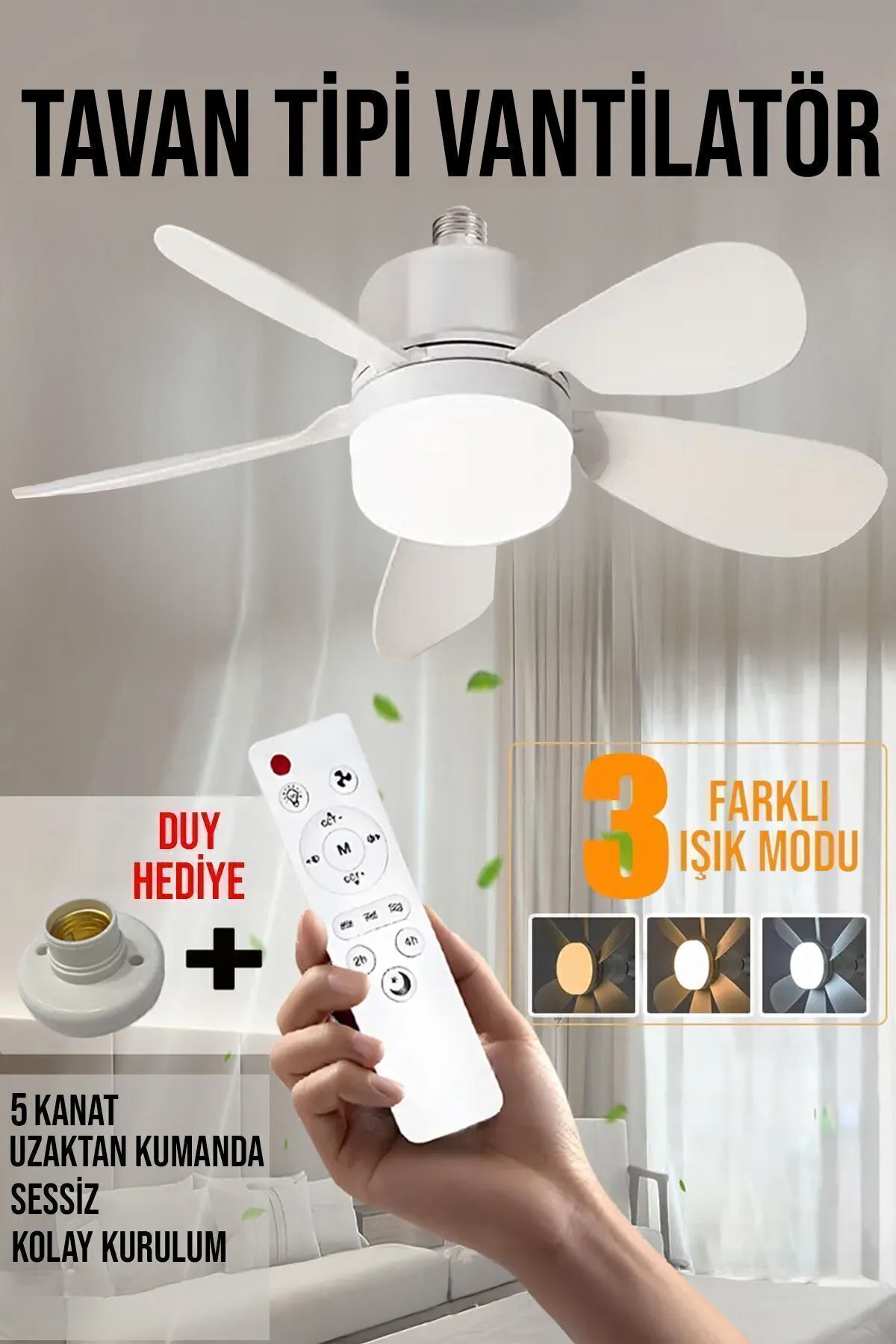 Multifunctional Easy Installation Ceiling Fan with Silent Led Light Duy Gift