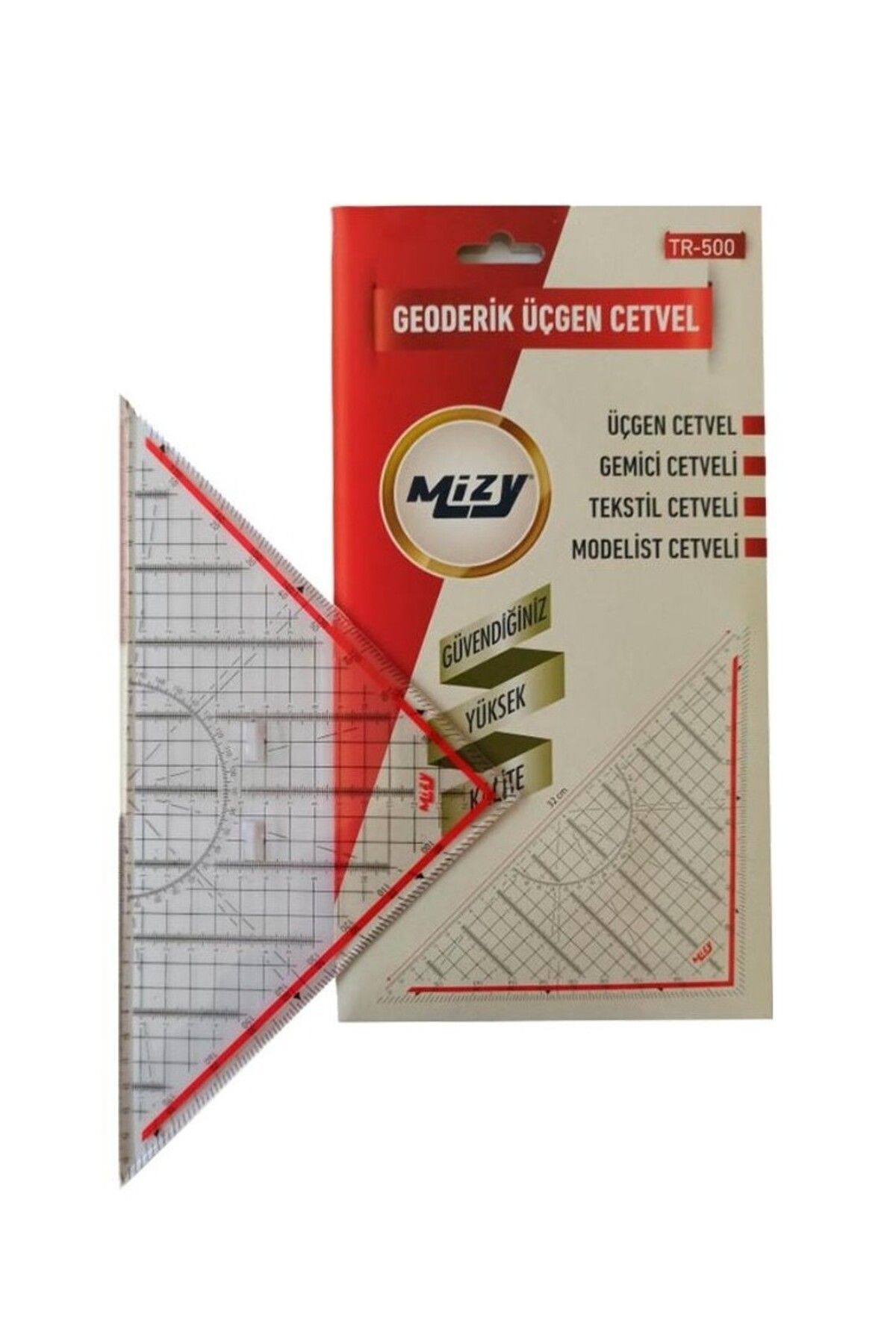 MİZY-Geoderic Triangle Ruler 32 cm with Extra Holder Scale 7
