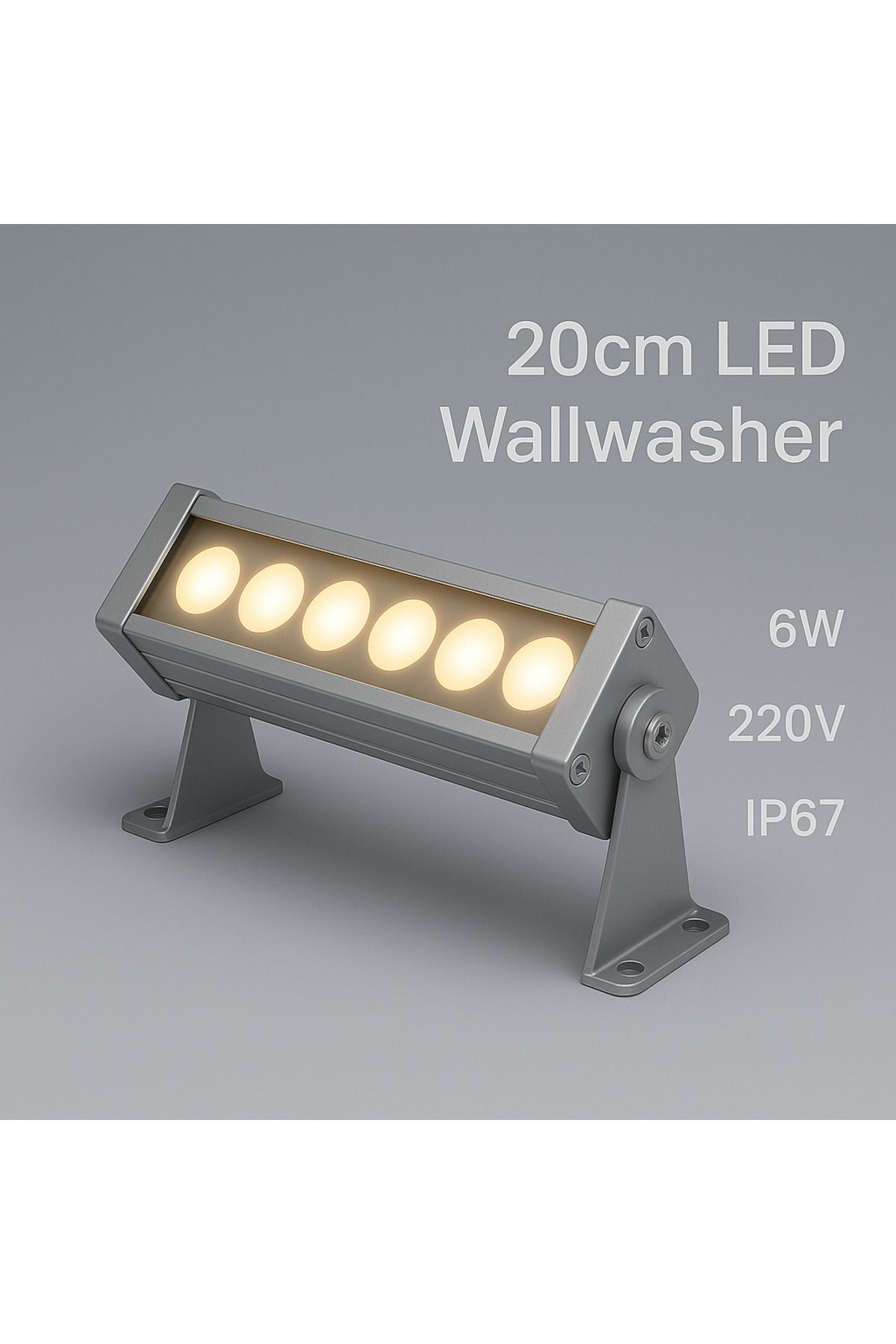 DEHALUX LIGHTING 20cm 6w Led Wallwasher Naturel Beyaz 4000k | Dış Cephe, Minare, Bahçe Aydınlatma | Iç-dış Kullanım