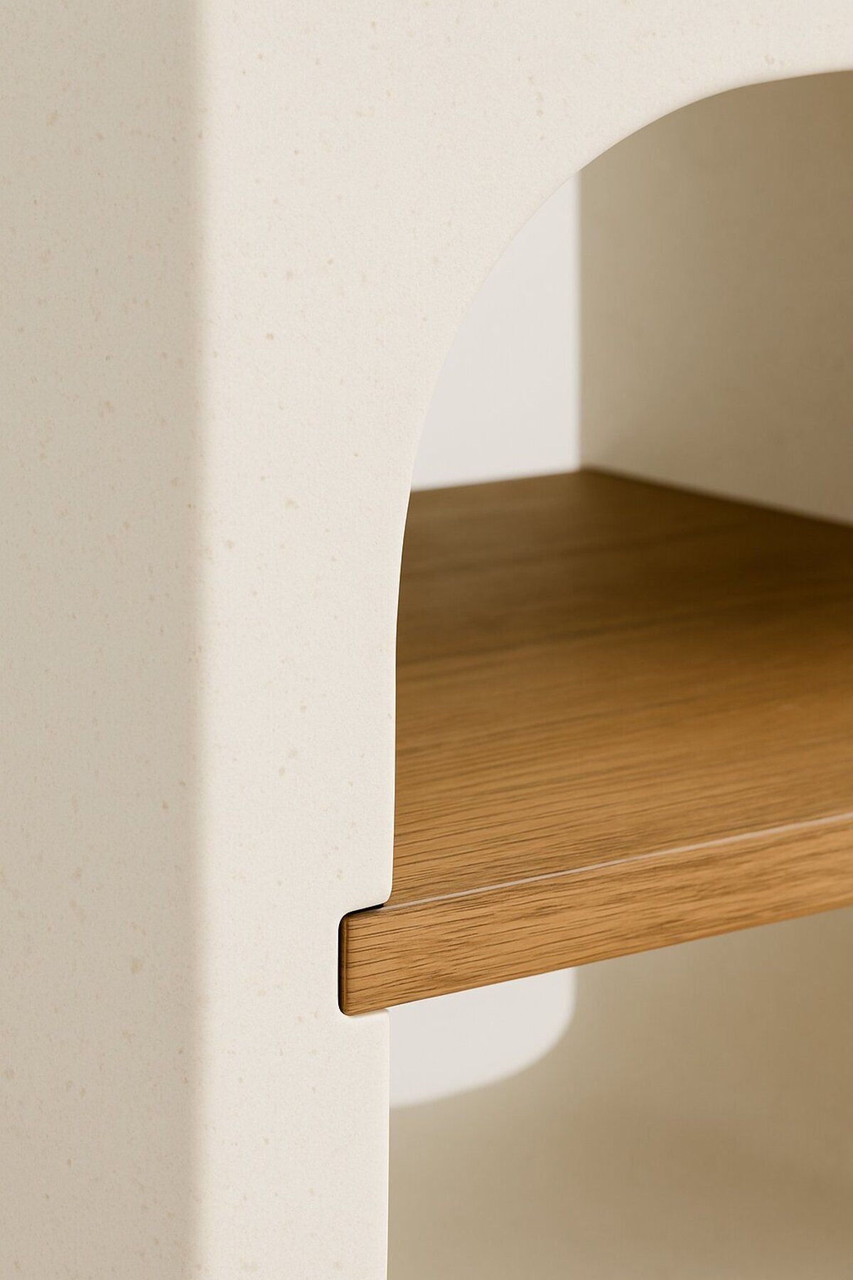 ket furniture-طاولة ريفن الجانبية أبيض مطفي مع رف بقشرة السنديان الطبيعي,خشب مضغوط عالي الجودة, تصميم عصري وانيق 5