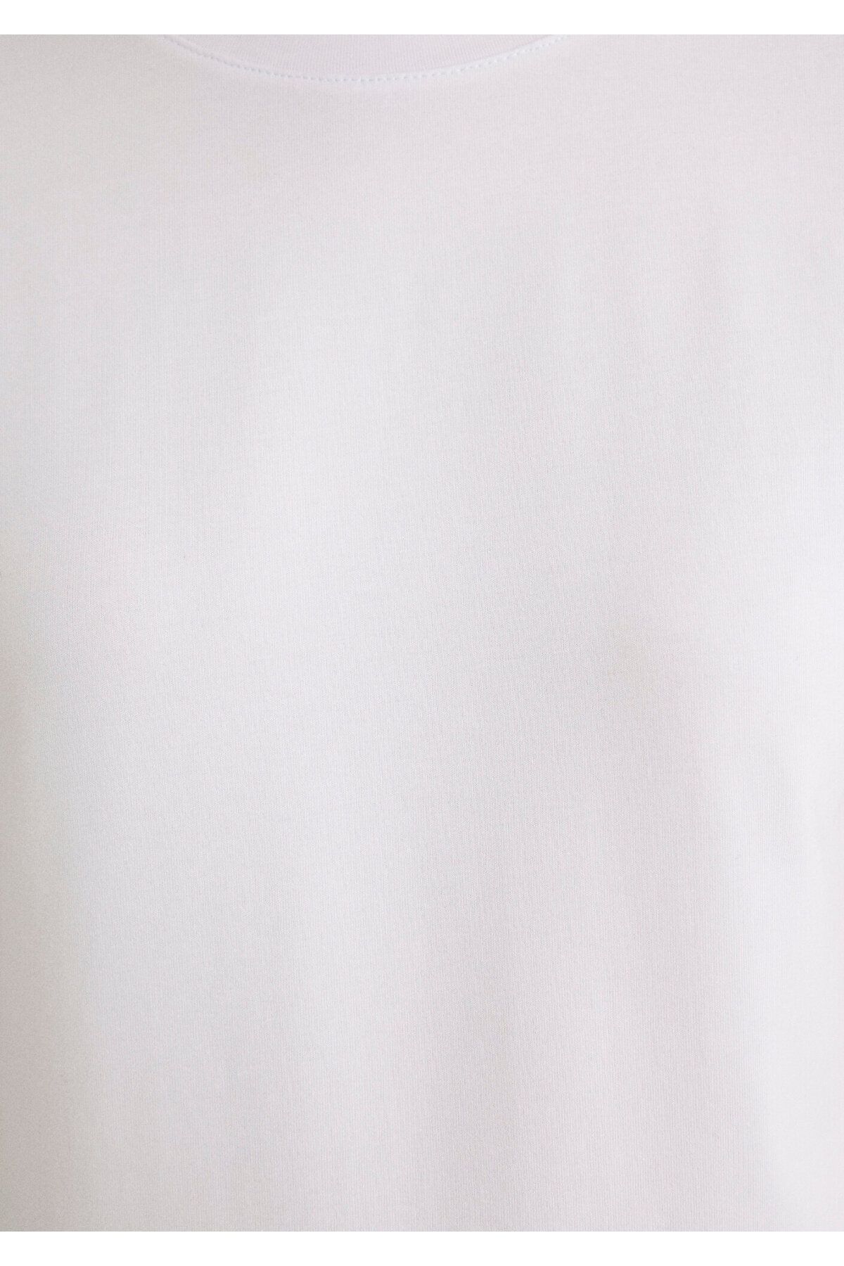 Mavi-Tricou de bază alb elastic, cu croială mulată 162767 -620 6