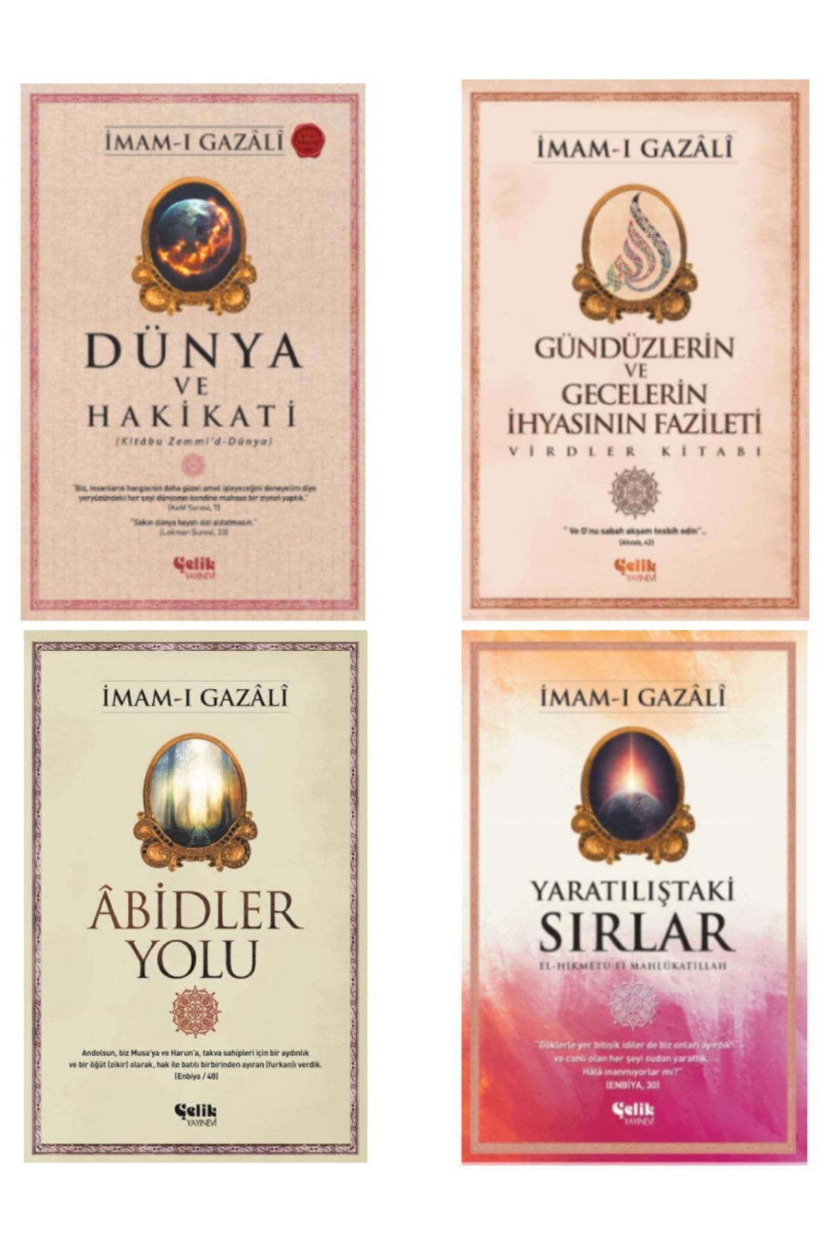 Çelik Yayınevi-Imam-Gazali Abidler Path-Secrets in Creation-World and Truth-Set of 4 Days and Nights 1