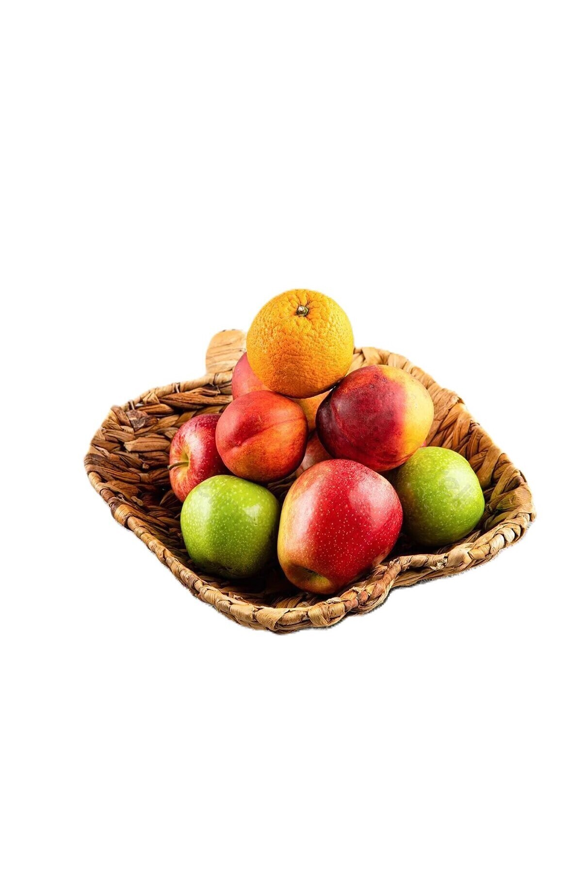 AHİR TİCARET-Bamboo Wicker Apple Model Decorative Fruit Basket 1