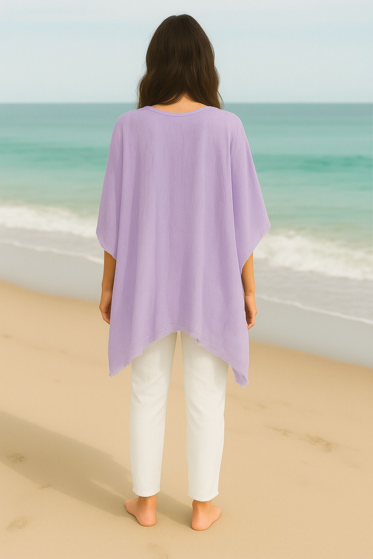 Hayalet-Design Thin and Soft Texture Kimono Style Beach Pareo Tunic 2