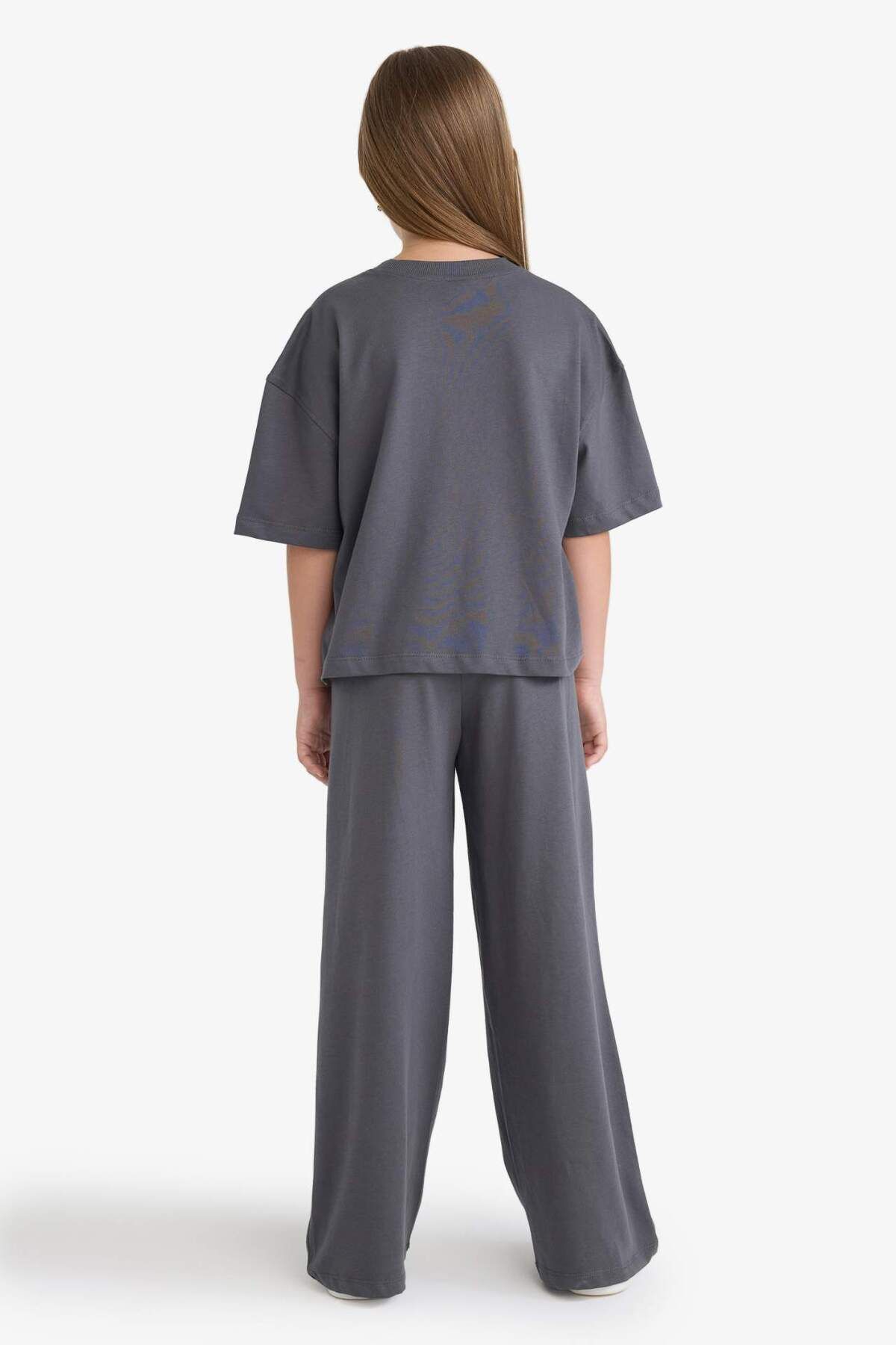 DeFacto-Set de 2 bucăți pentru fete, tricou imprimat cu mânecă scurtă, talie elastică, fund lung F5035A825AU 7