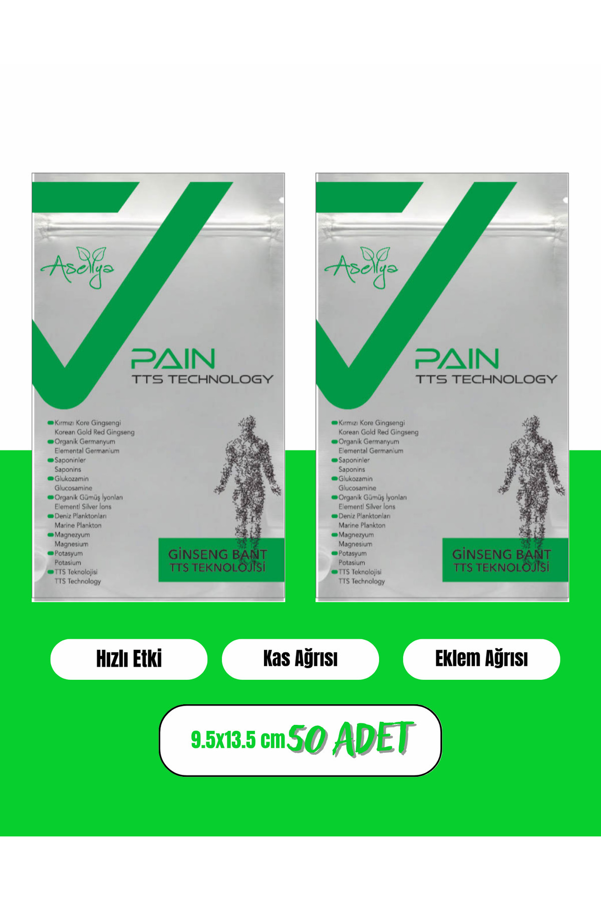 asellya sağlıklı yaşam ASELLYA SAĞLIKLI YAŞAM GİNSENG AĞRI BANDI 25'Lİ*2 PAKET