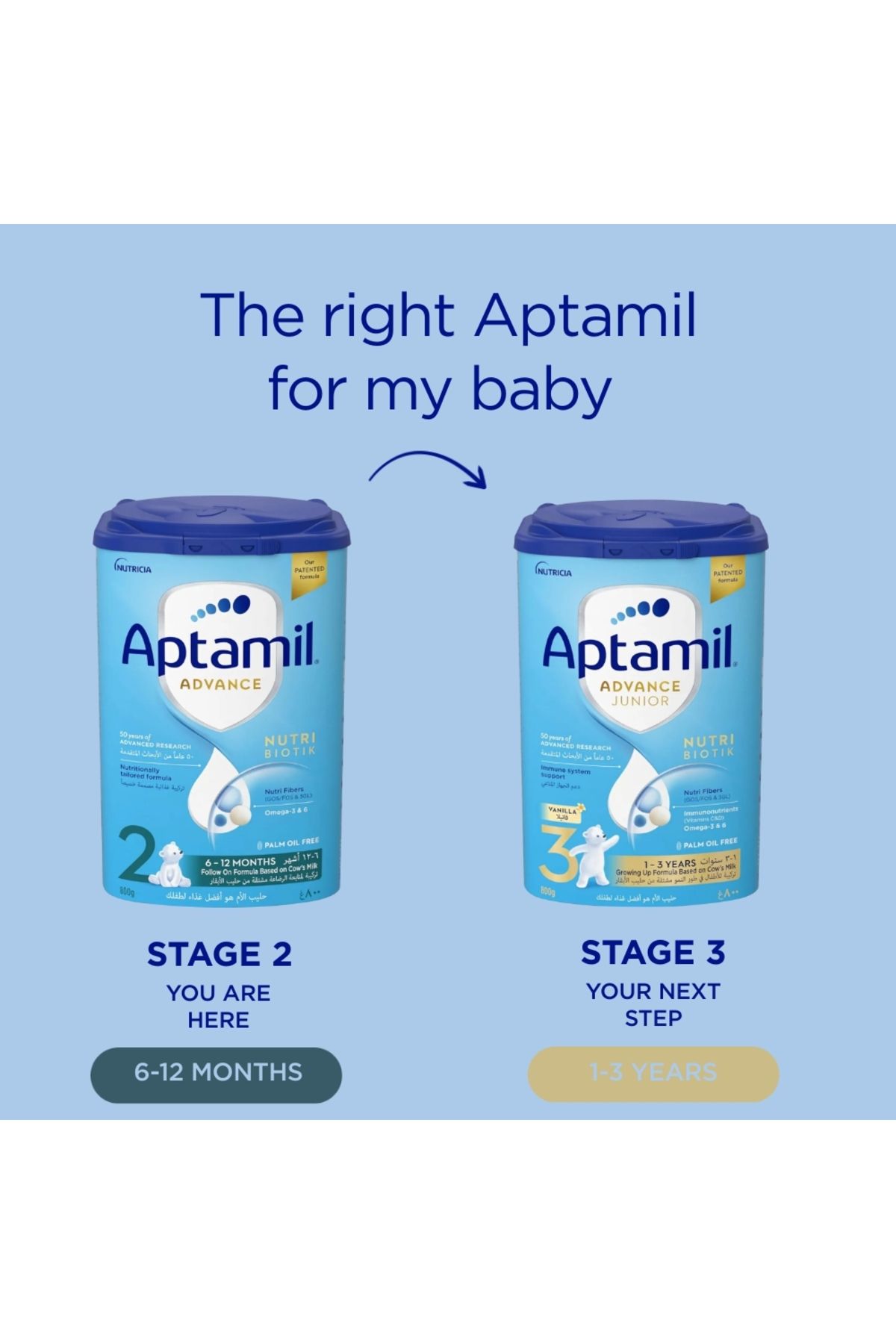 Aptamil-تركيبة حليب المتابعة أدفانس 2 من 6 إلى 12 شهرًا، عبوة سهلة الاستخدام، 800 غرام 4