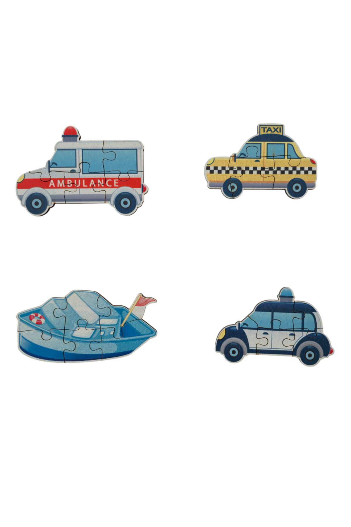 Fizello Araçlar Vehicles / 13 Adet Puzzle Montessori Yapboz / 82 Parça Okul Öncesi Zeka Geliştirici Oyuncak fotoğrafı 3 (önizleme)