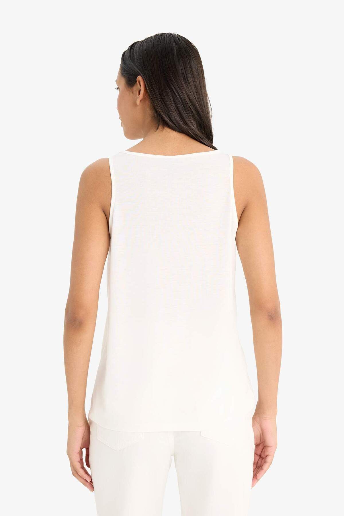 DeFacto-Regular Fit Basic Solid Gât rotund Basic Solid Tricou F3618AX25SM 6