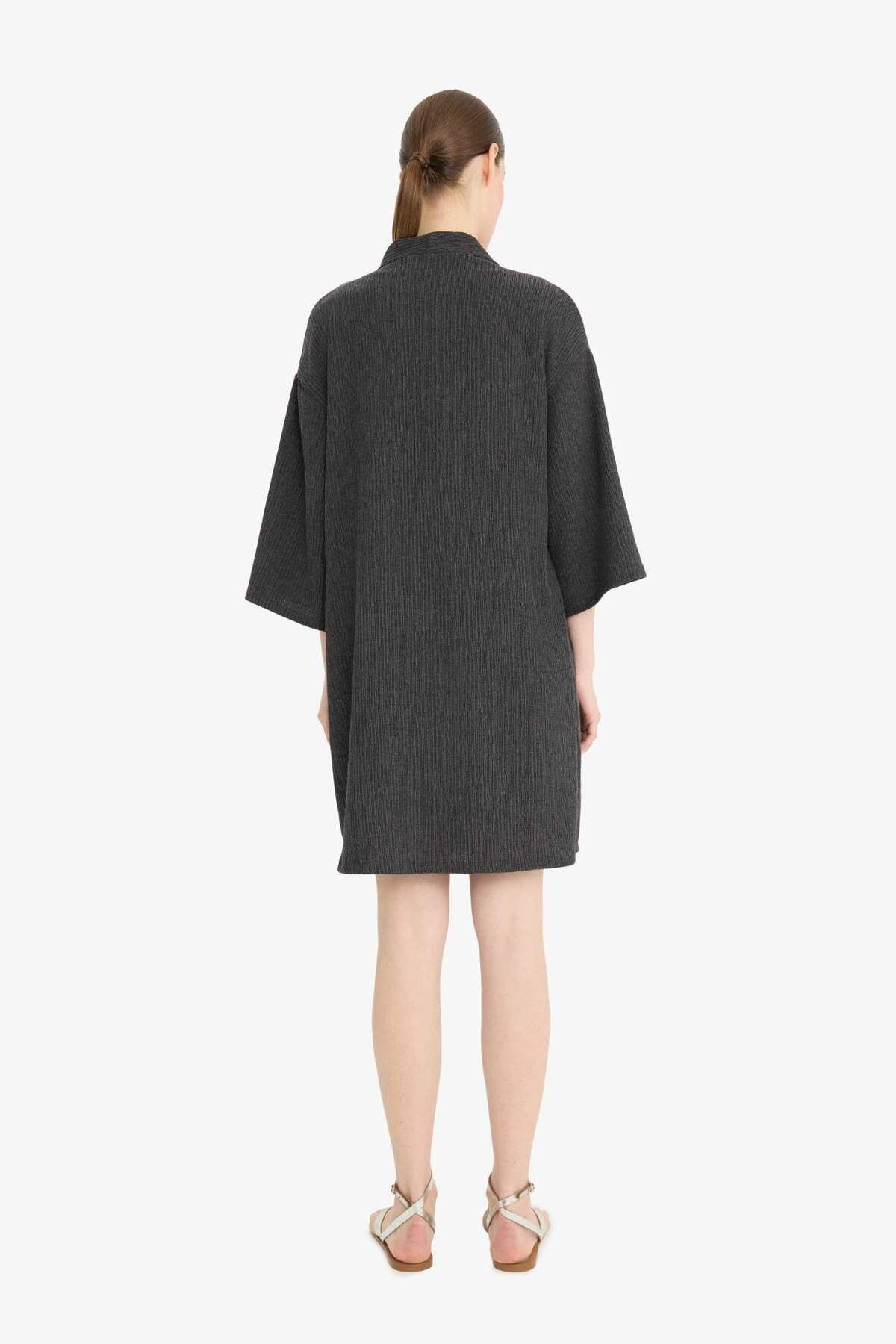 DeFacto-Cardigan Midi Wrap Relax Fit F6252AX25SM 5