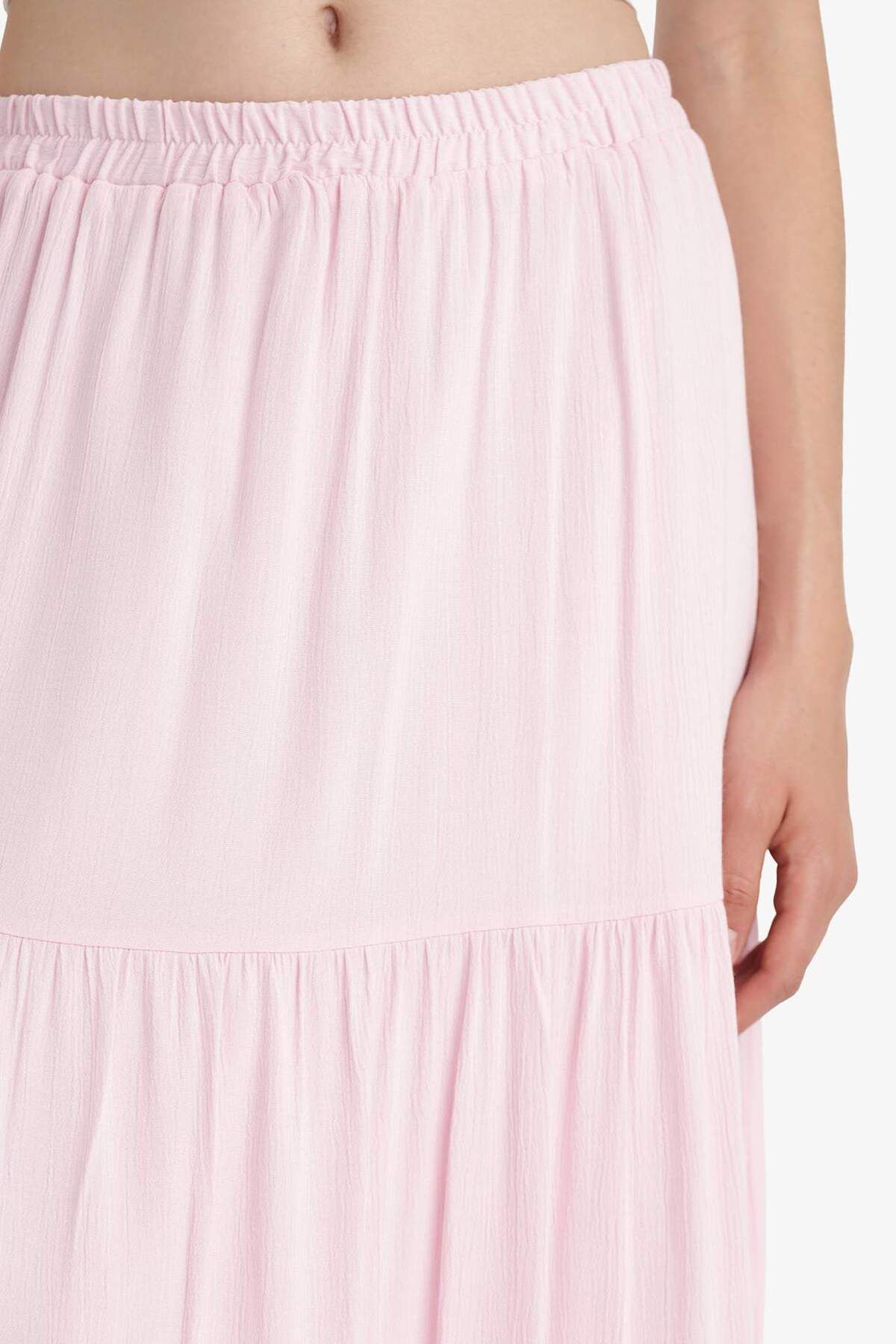 DeFacto-Ψηλόμεση βαμβακερή φούστα Crinkle Viscose Maxi D5033AX25SM 7