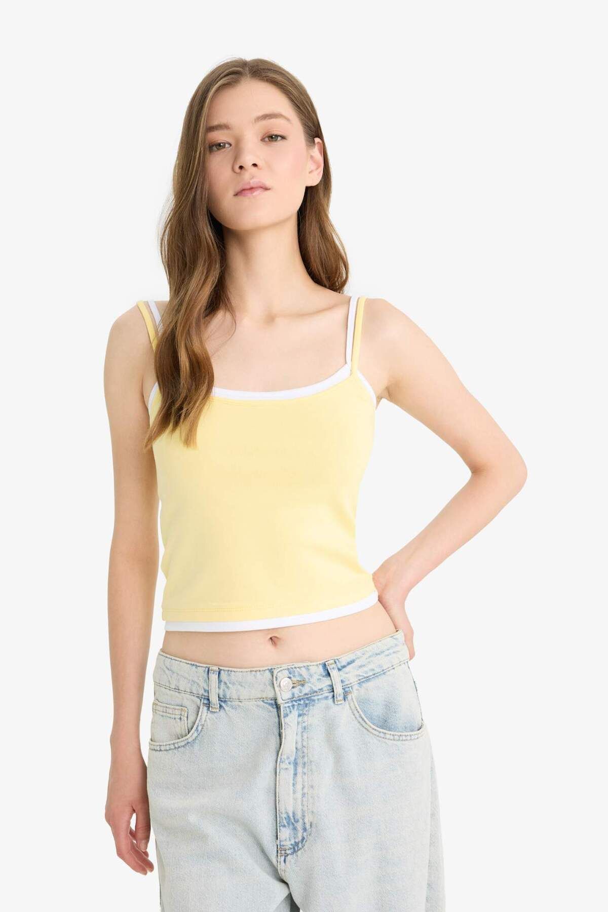DeFacto-Cool Fitted Rib Strap Undershirt F4888Ax25Sm 3
