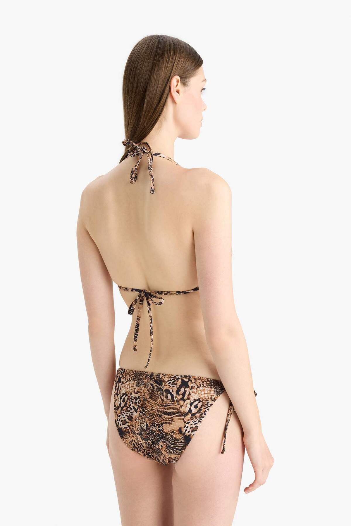DeFacto-Regular Fit Leopard Print Bikini Bottom-Fall in Love E3898Ax25Sm 5