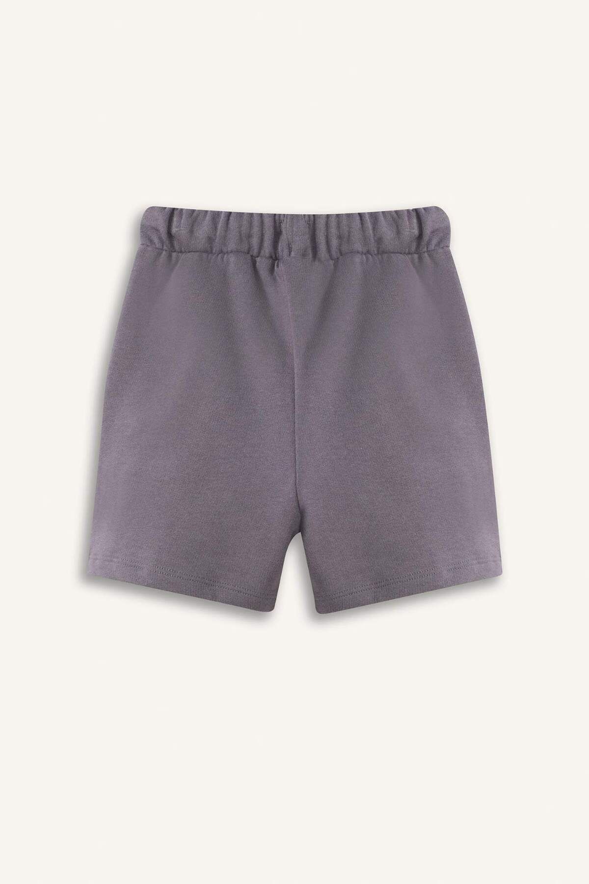 DeFacto-Pantaloni scurți elastici cu talie imprimată pentru bebeluși E1018A525SM 3