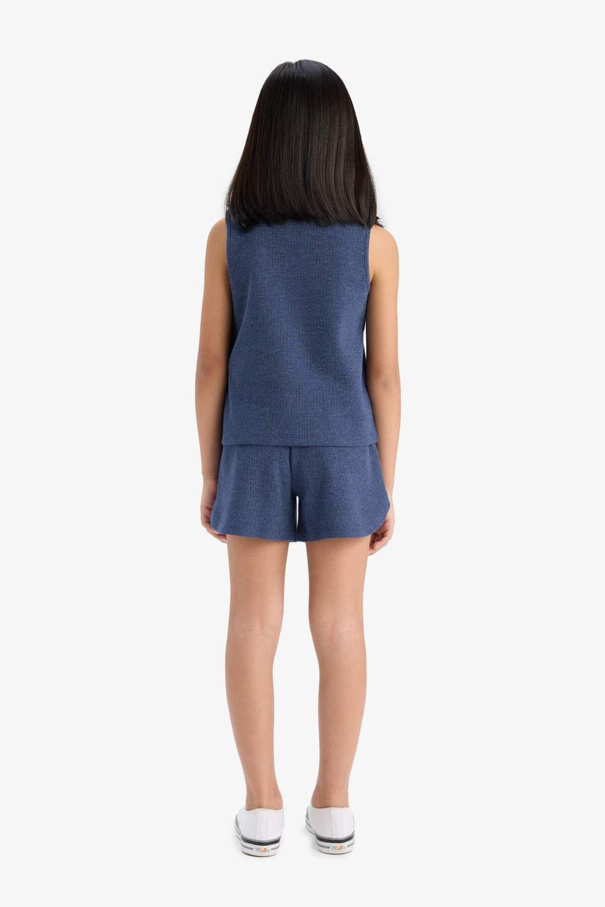 DeFacto-Set de 2 bucăți pentru fete, top fără mâneci, pantaloni scurți cu talie elastică, partea de jos F5184A825SM 8