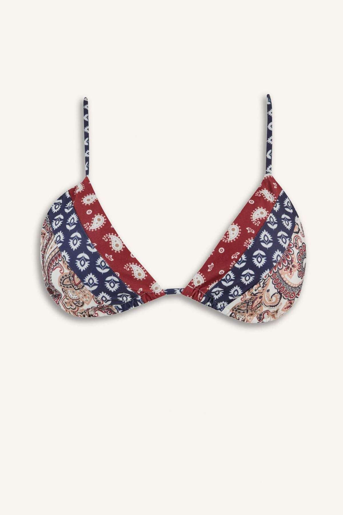 DeFacto-Regular Fit Patterned Bikini Top-Fall in Love E4892Ax25Sm 6