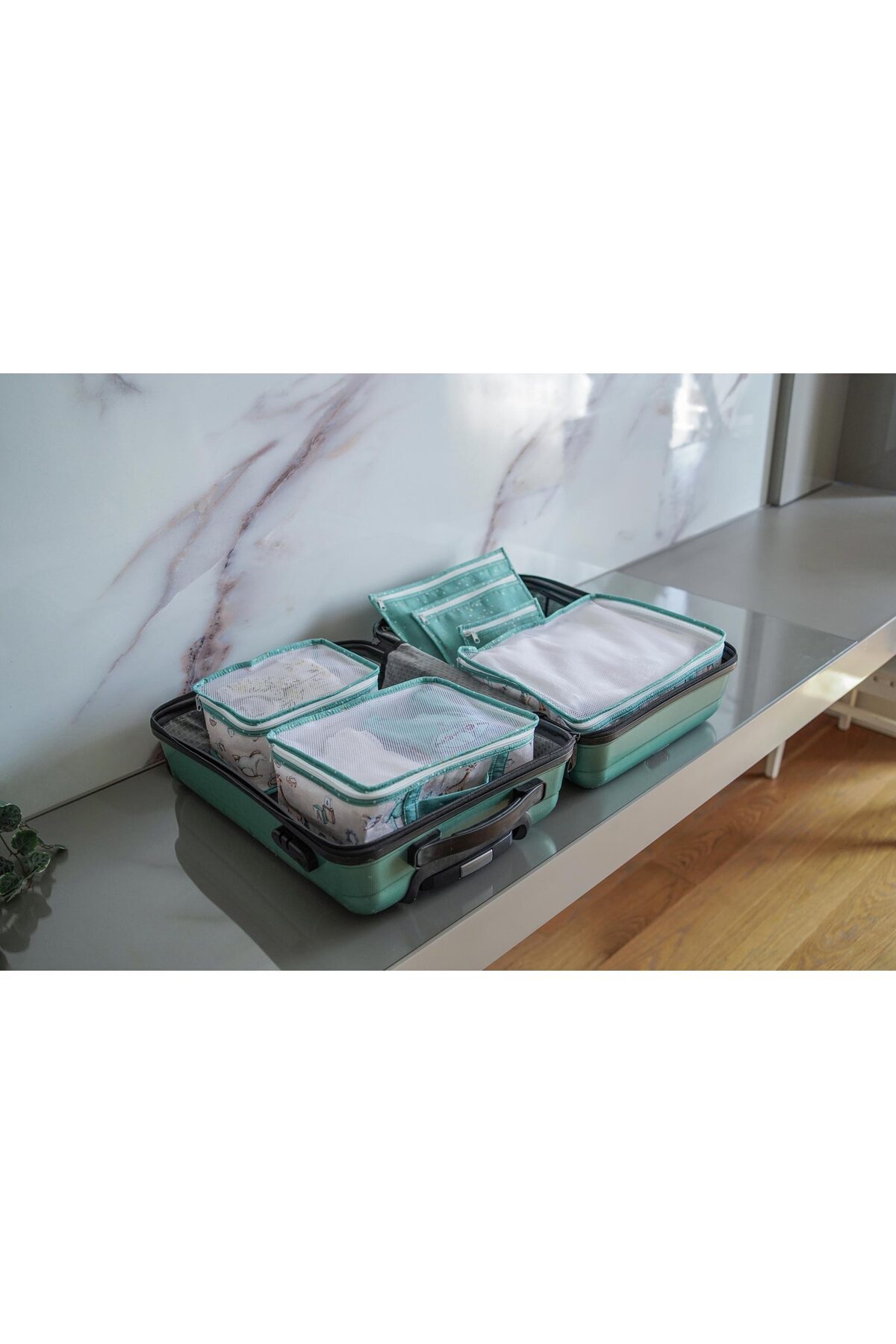 İNKOHA 6’lı Mavi Bebek Valiz Ve Bavul Düzenleyici Set – Doğum Çantası & Hastane Çıkışı Organizer fotoğrafı 5 (önizleme)