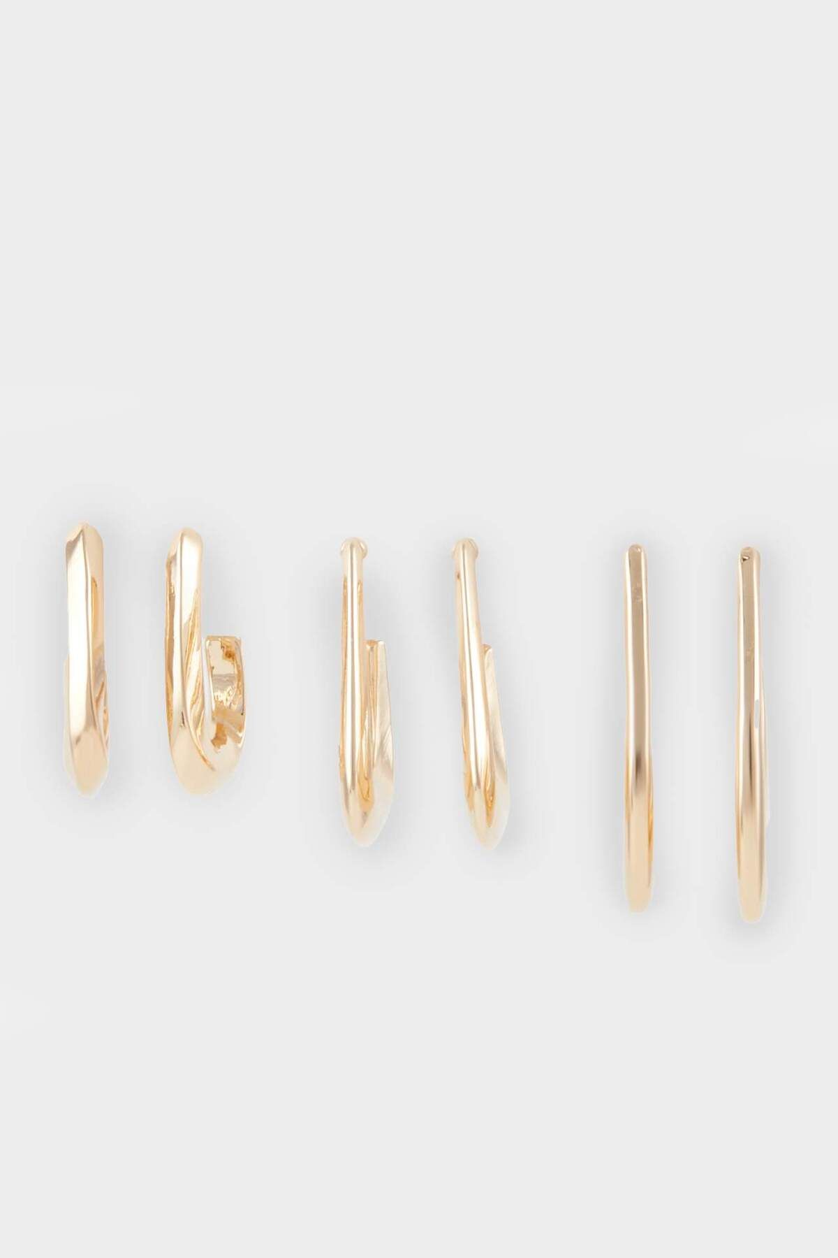 DeFacto-Women's 3-Piece Gold Earrings E9065Axns 1