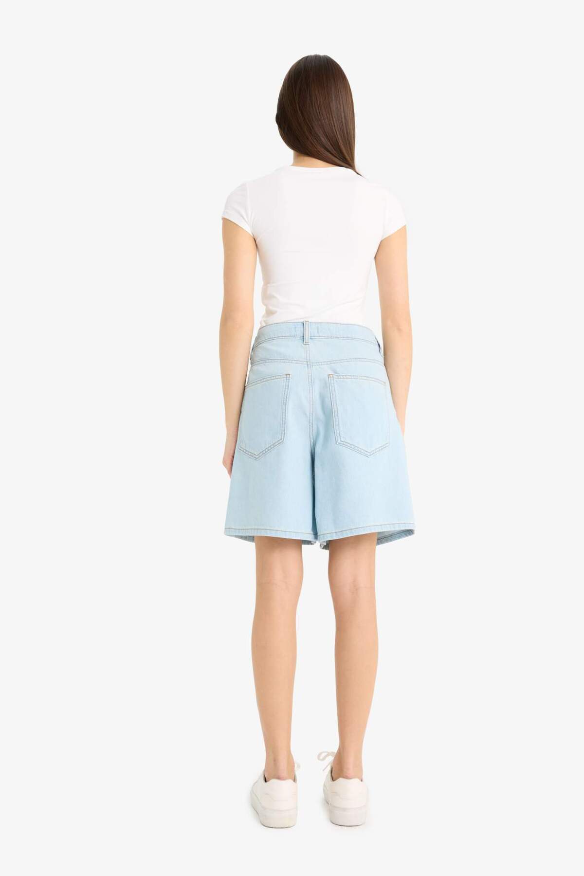 DeFacto-High Waist Soft Jean Bermuda Shorts E0960Ax25Sm 7
