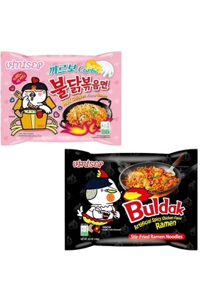 vinisep Carbonara & Hot spicy buldak ramen Helal damgalı 2 adet