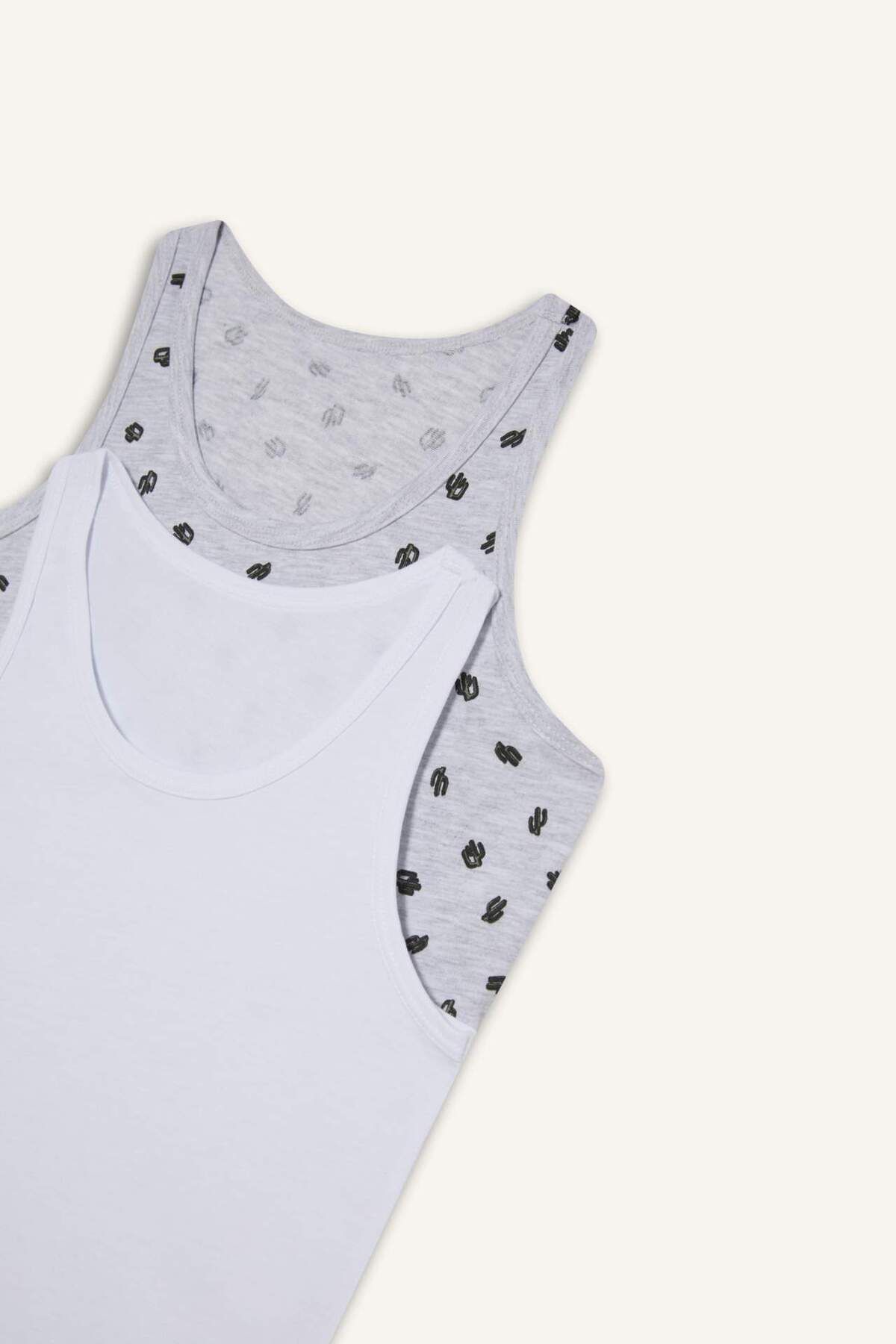 DeFacto-Boy's Cactus Patterned 2-Piece Undershirt E6863A825Sp 4