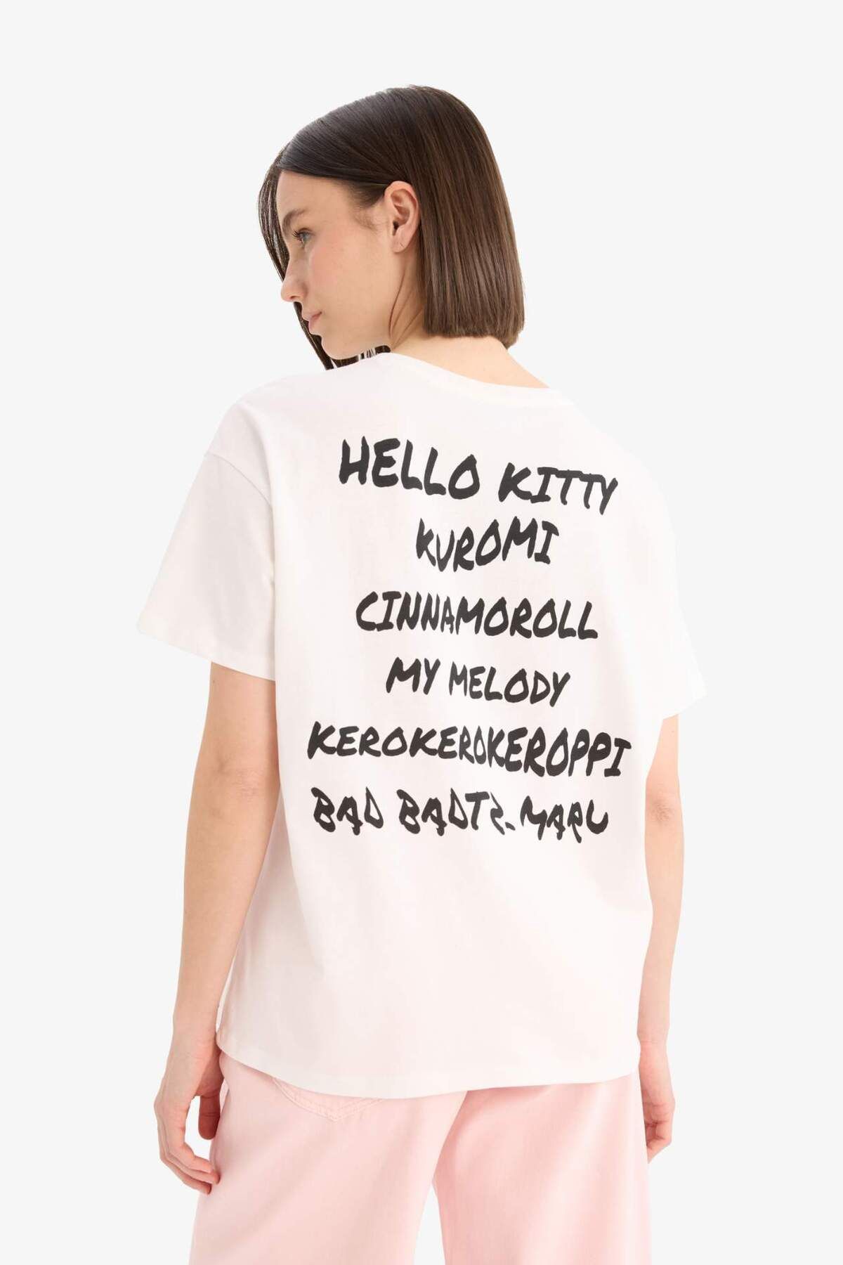 DeFacto-Cool Hello Kitty Oversize Pattern Back Printed Ad/Shoes (E6157Ax25Sm) 7