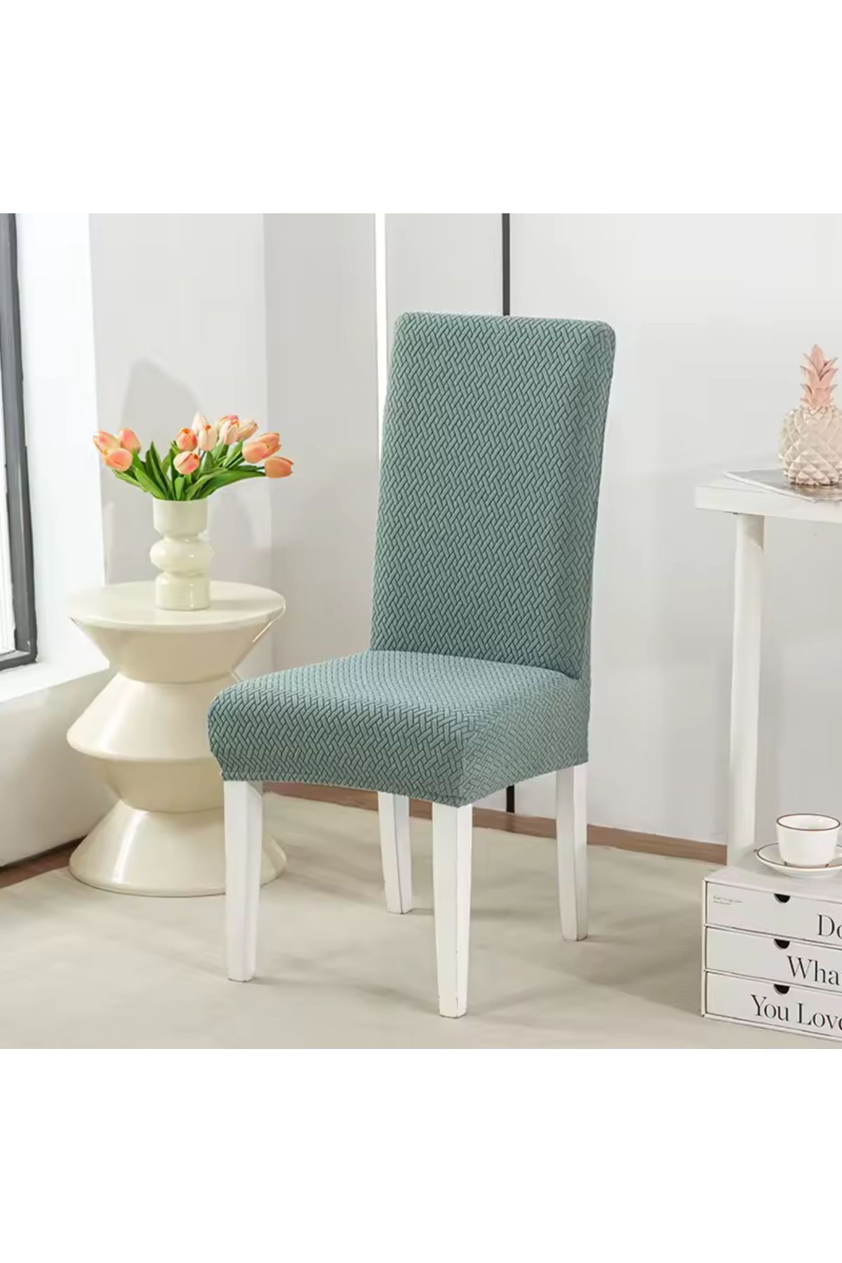 uzhanem-Chair Cover High Quality Chair Cover, Lycra, Washable 1 Piece Mint Color 1