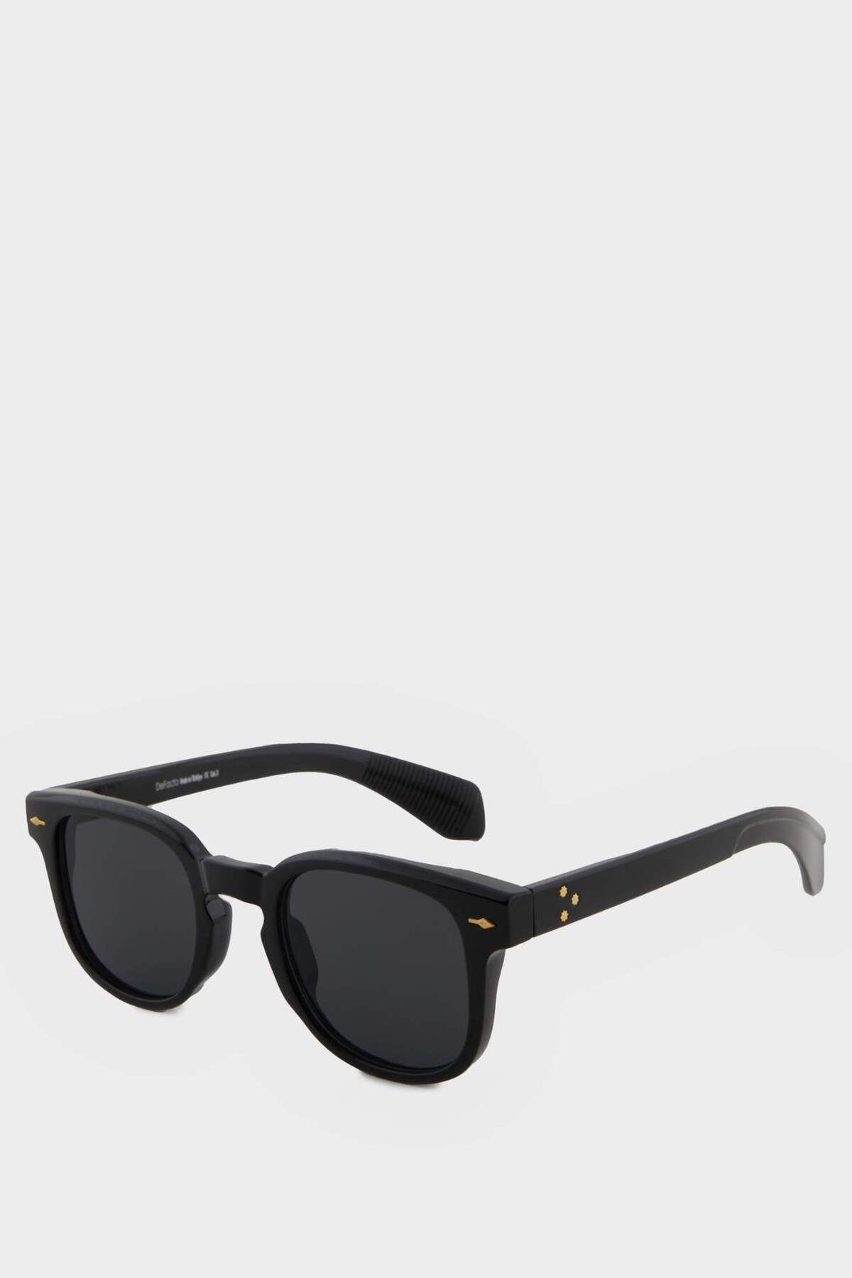 DeFacto-Women's Round Black Plastic Frame Black Glass Uv Sunglasses F0610Axns 3