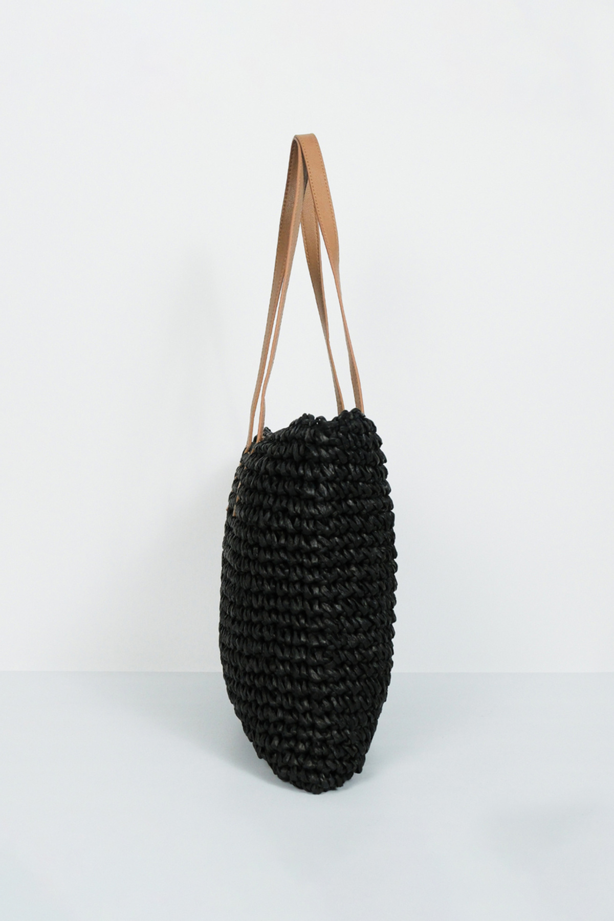 BE BLUE-Black Leather Handle Wicked Bag 3