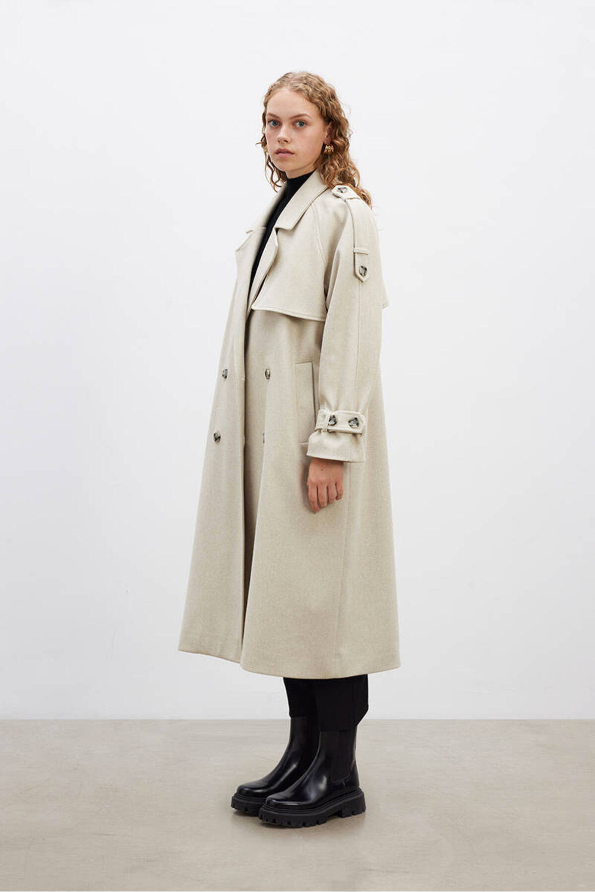 BE BLUE-STONE TRENCH CACHET COAT 7