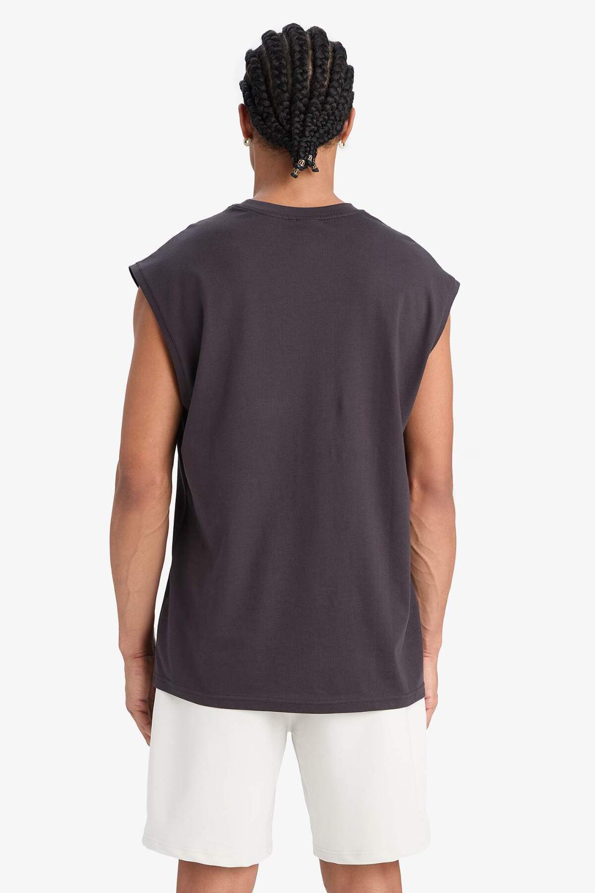 DeFacto-Defactofit Nba Wordmark Oversize Wide Fit Crew Neck Tank Top 6