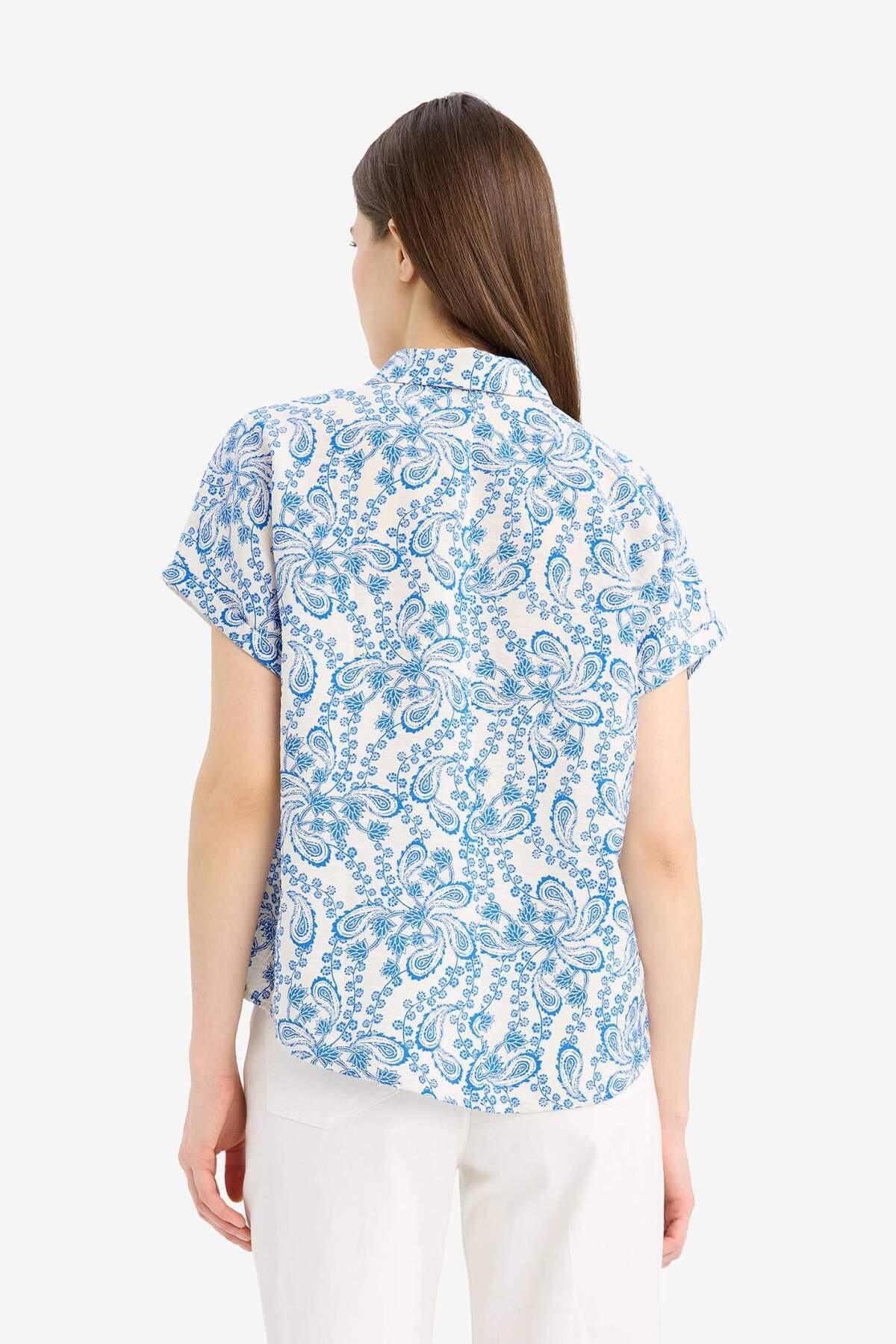 DeFacto-Oversize Loose Fit Floral κοντομάνικη μπλούζα E7595AX25SP 7