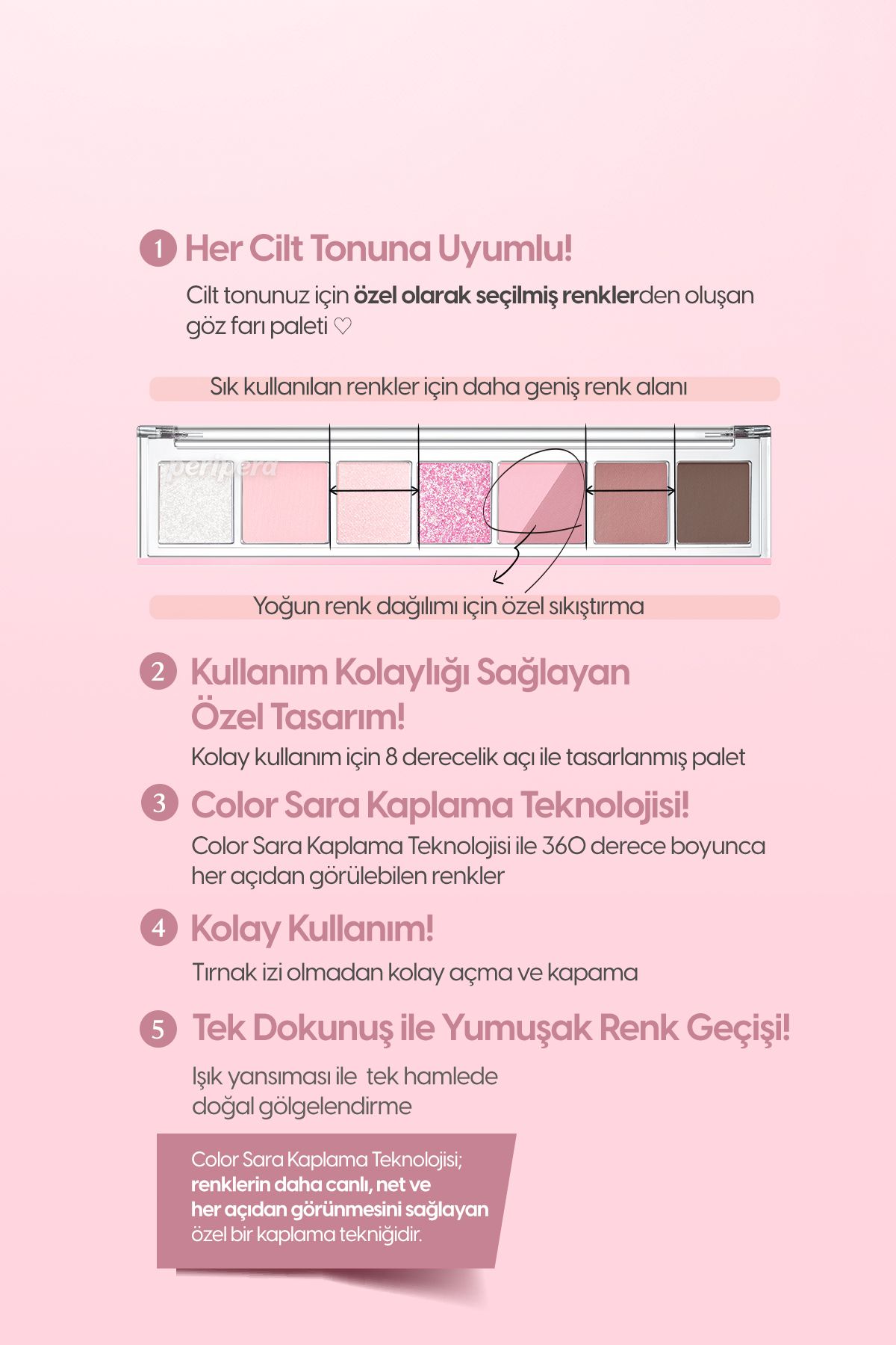 PERIPERA-Peripera All Take Mood Palette 004 - 5 Different Pigmented Textured Headlight Palette,If Pink Check Dm Plz 6
