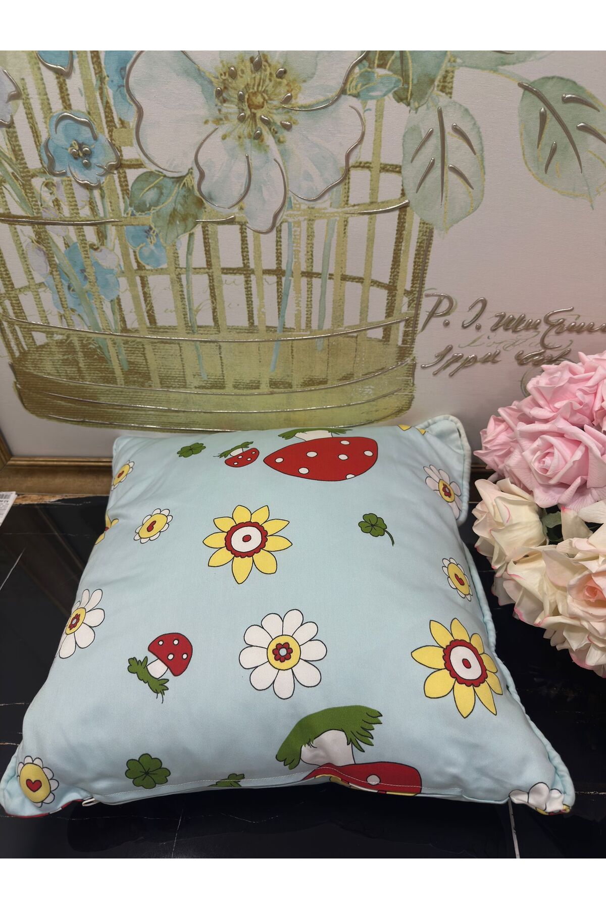 Dekoratif Kırlent Dolgulu ( Içi Boncuk Silikon 45 X 45)