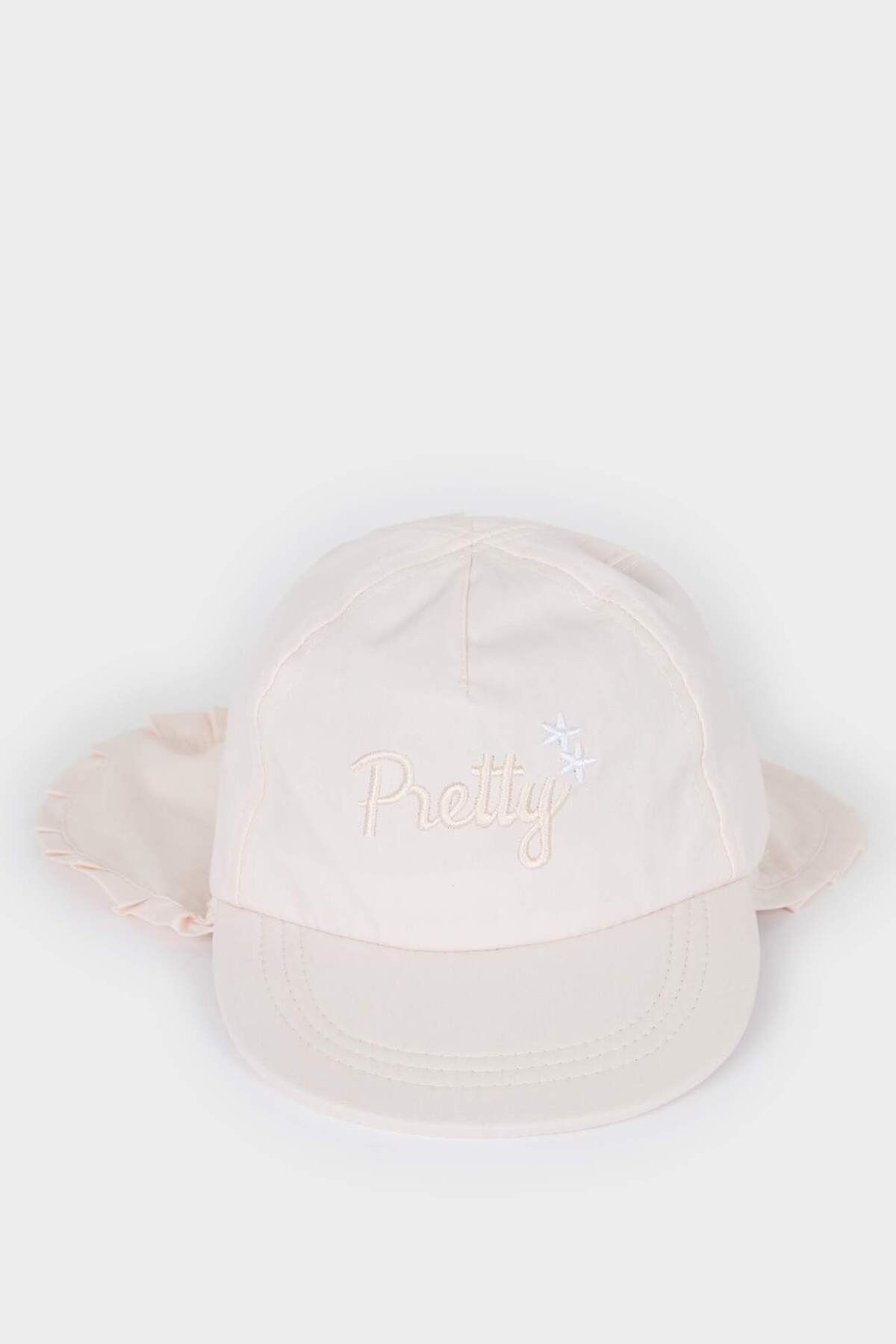 DeFacto-Baby Girl Embroidered Neck Protected Cotton Cap Hat D8385A525Sm 5
