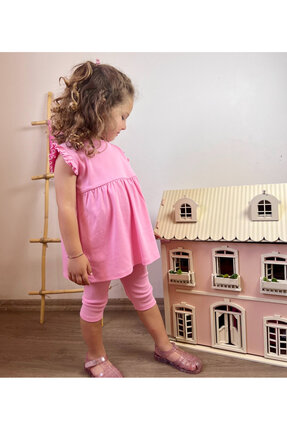 VEKSORA Tayt Tunik Takım Pembe (1-9 Yaş)