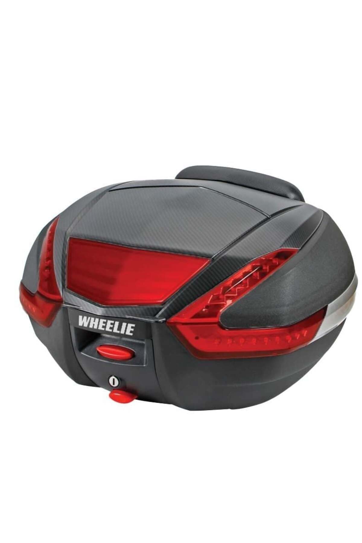 WHEELIE XT68-B 48 Litre Motosiklet Arka Çanta Siyah Su Geçirmez Tak Çıkart Özellikli ABS Top Case Üniversal