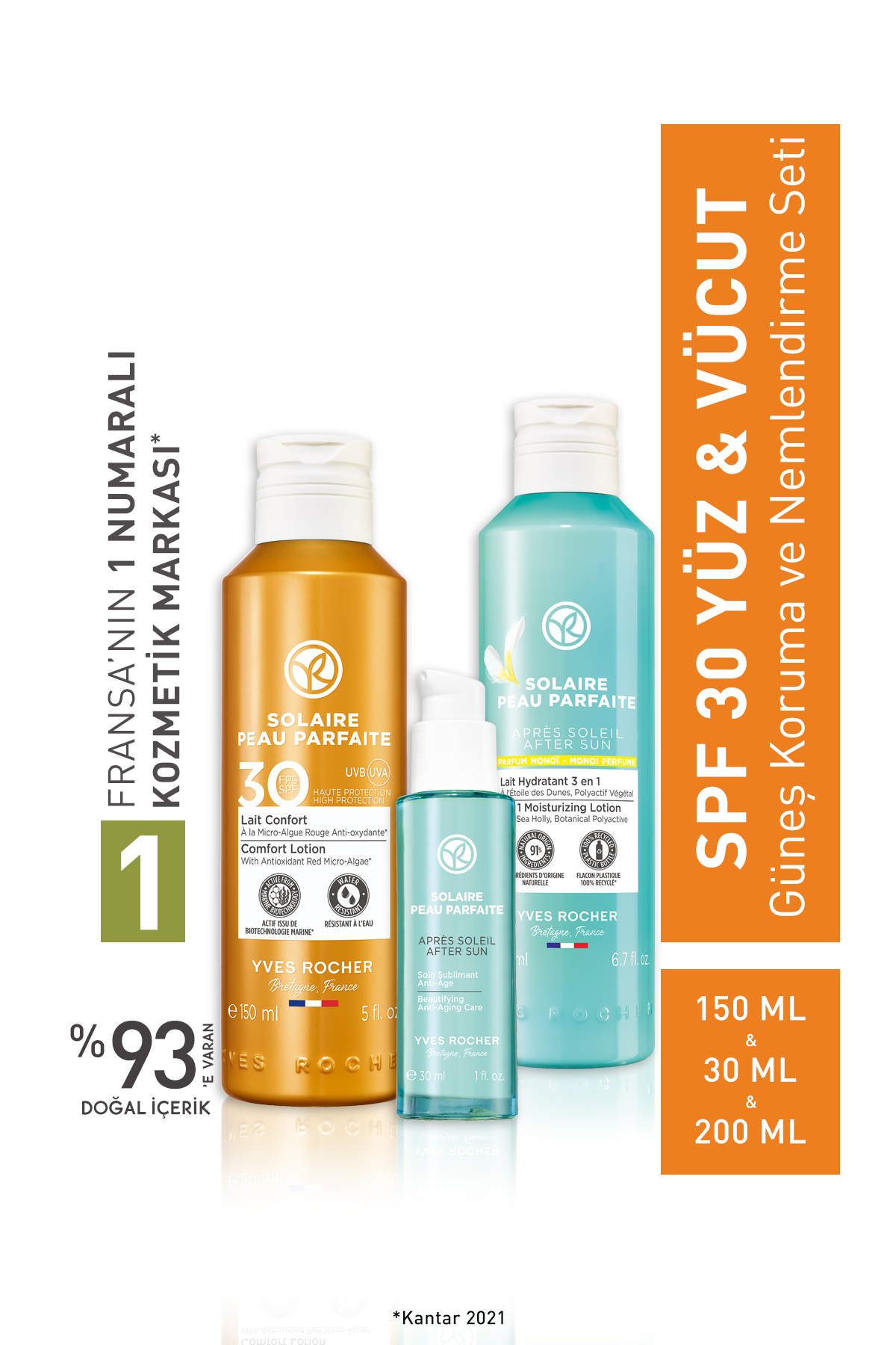Yves Rocher ایوروشه ست ضد آفتاب و مرطوب کننده بدن و صورت با SPF 30 - 9916859
