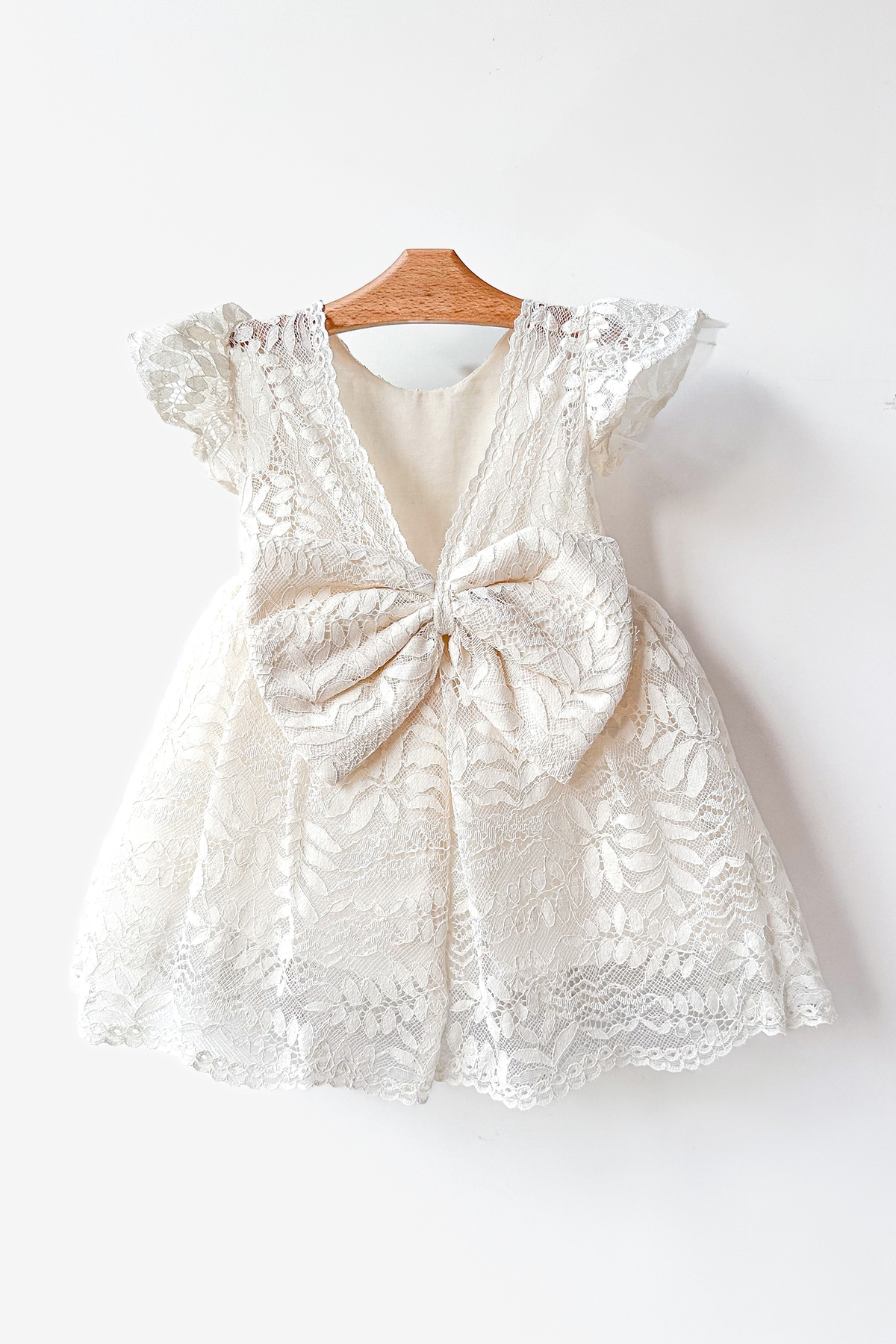 Baby Animals Kız Bebek Elbise Kız Çocuk Elbise Doğum Günü Parti Düğün Elbise Dantelli Kısa Kol Astarlı Elbise fotoğrafı 4 (önizleme)