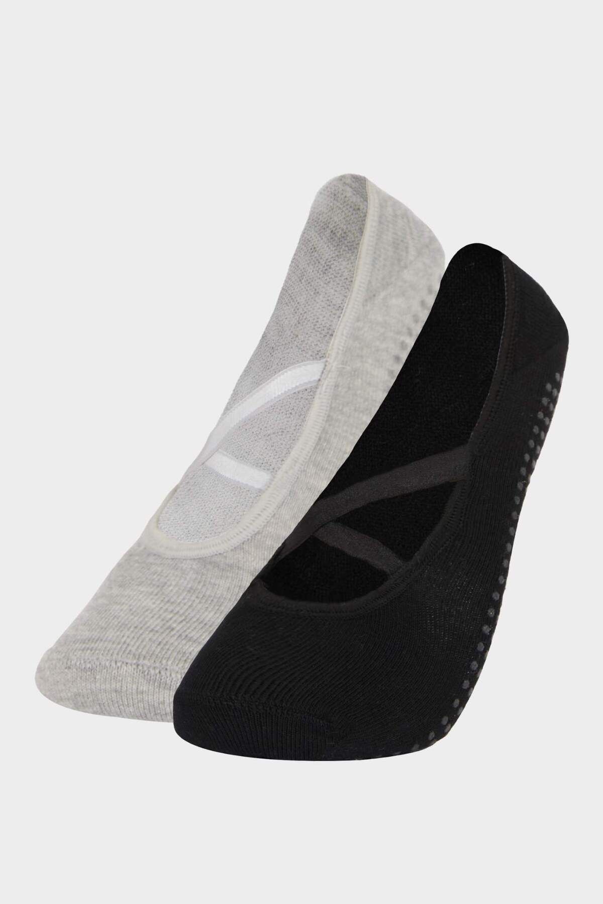 DeFacto-Damen Pilates-Socken aus Baumwolle mit rutschfester Sohle, 2er-Pack E2079AXNS 1