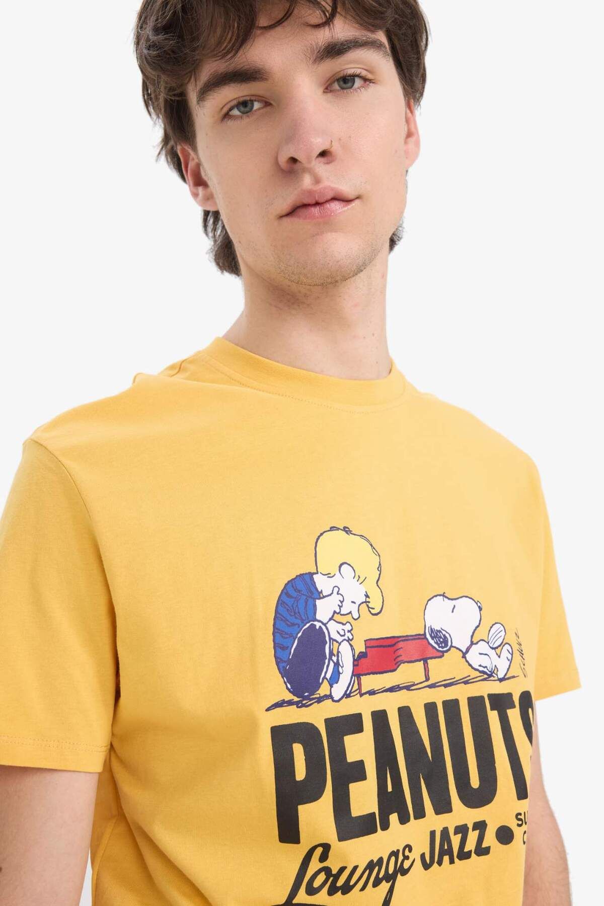 DeFacto-Set pijama Snoopy Regular Fit Top cu mânecă scurtă Talie cu șireturi Partea de jos lungă E0495AX25SP 6
