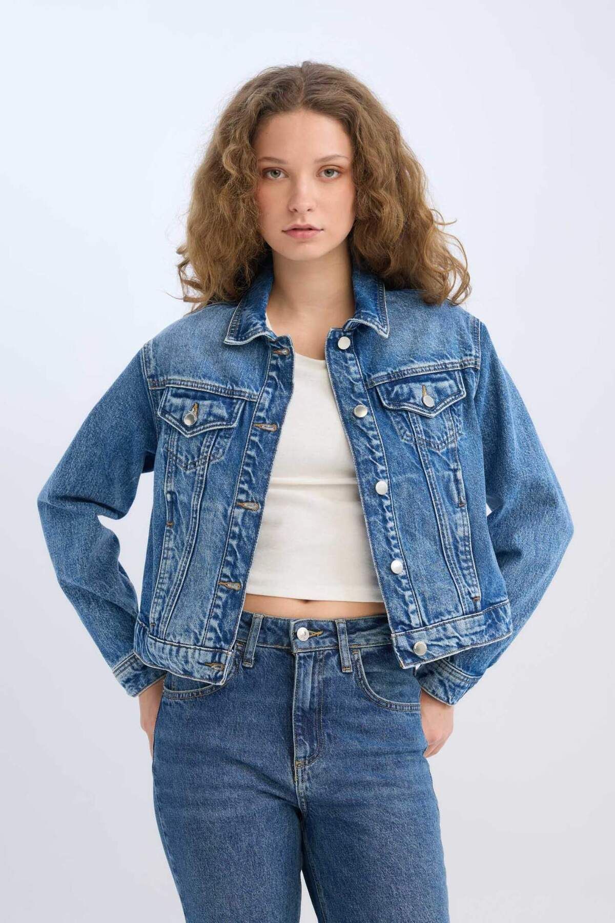 DeFacto-Regular Fit Jean Jacket D8665Ax25Sp 3