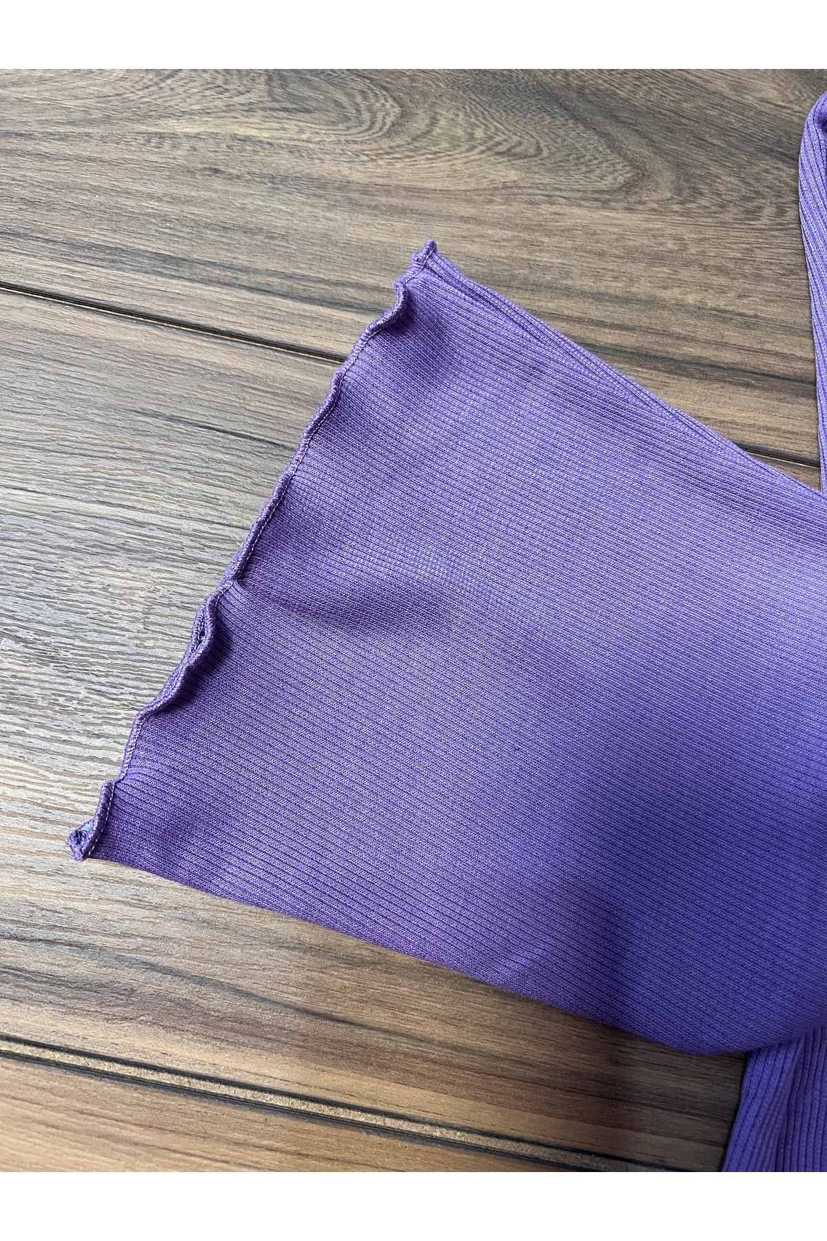 Babyelisco Kız çocuk pamuklu kaşkorse ispanyol paça tayt mor 1-12 yaş fotoğrafı 2 (önizleme)