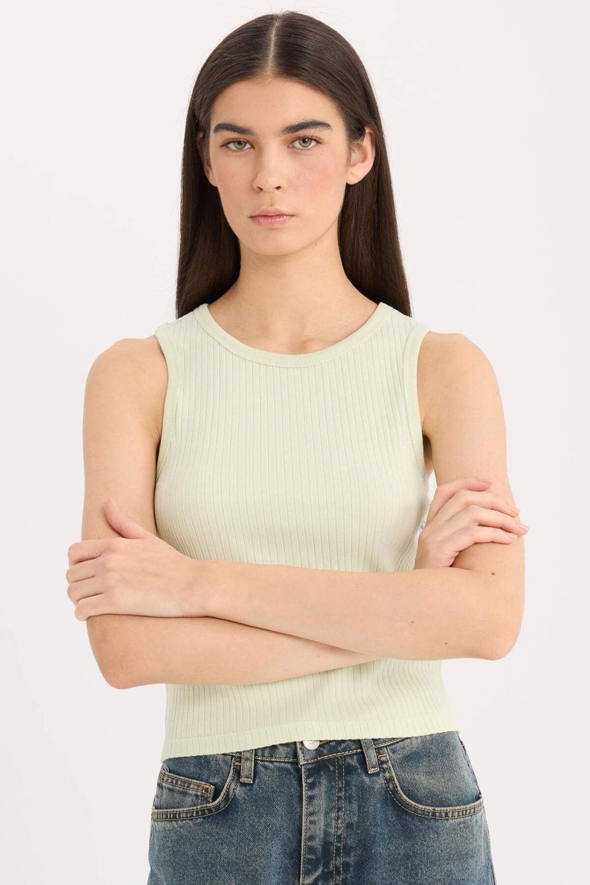DeFacto-Slim Fit Dar kesim Halter Basic Uni Strukturierte Unterwäsche A8859AX25SP 1