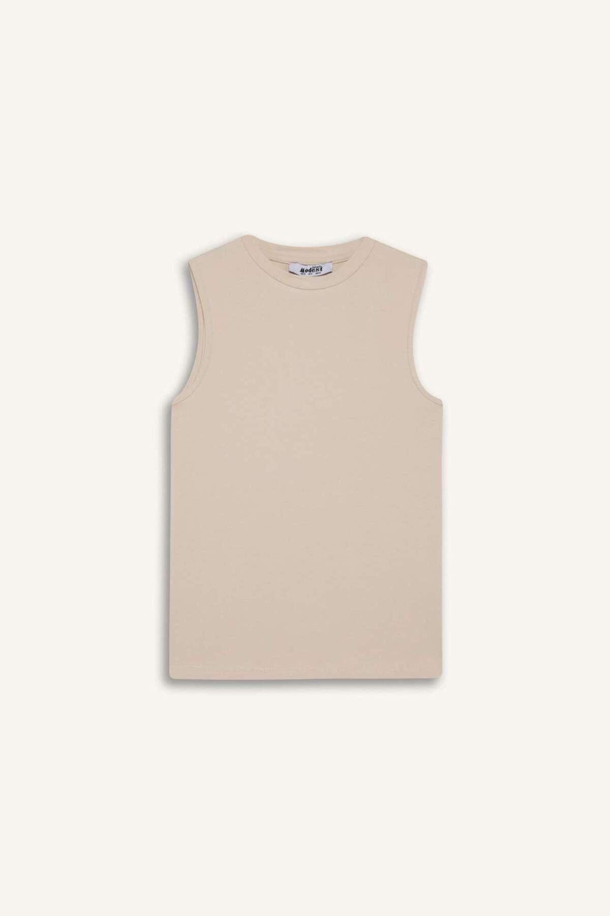 DeFacto-Regular Fit Crew Neck Basic Plain Sleeveless Undershirt E7619Ax25Sp 7
