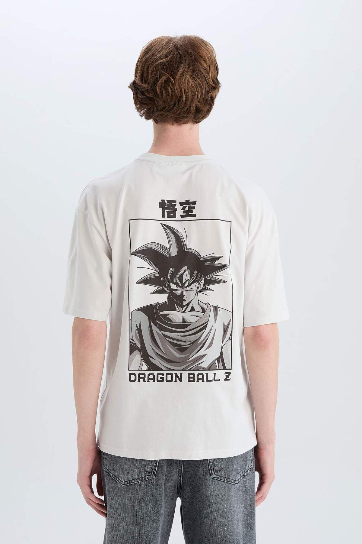 DeFacto-100% Cotton Dragon Ball Boxy Fit Crew Neck Back Printed Short Sleeve T-Shirt D6777Ax25Sp 7