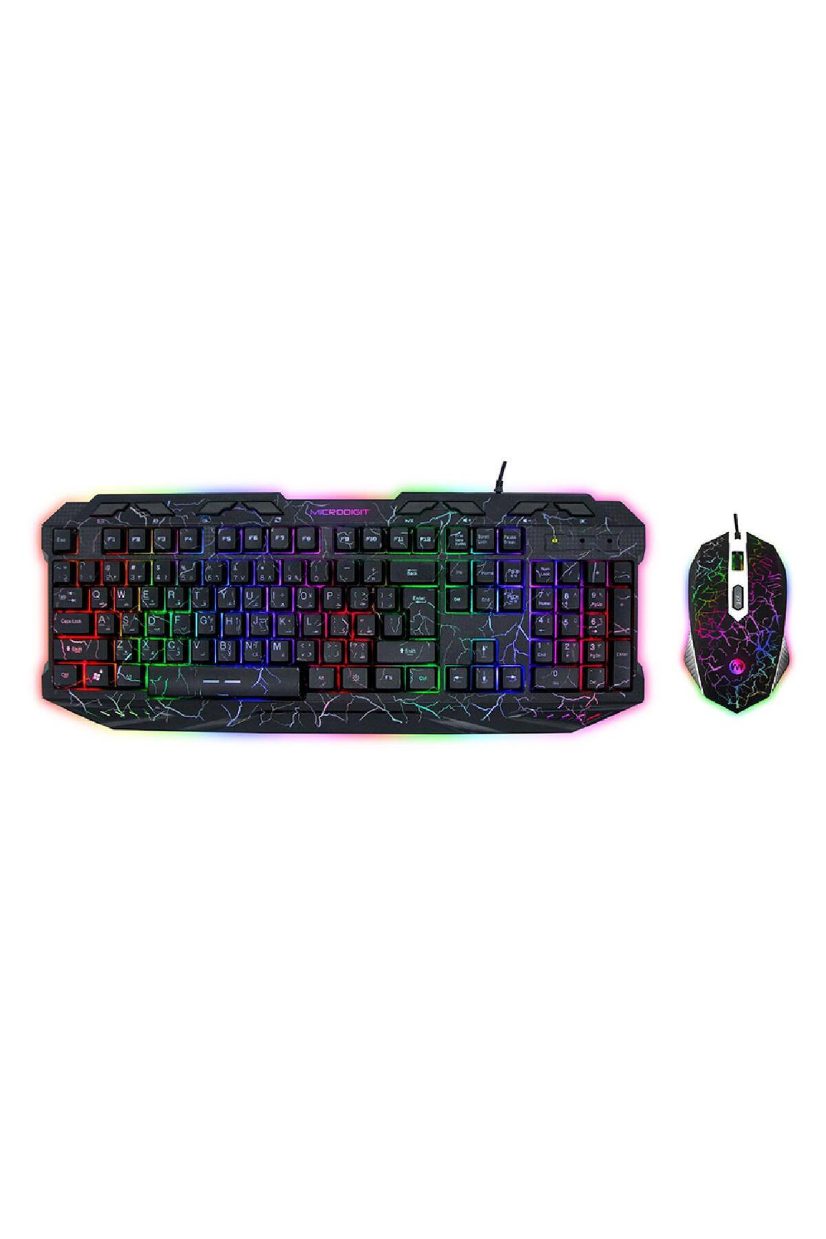 Microdigit-Raider Gaming Kit 4 in 1 Illuminated Gaming Keyboard, Mouse, Wired Headset, Clear Microphone and Mouse Pad 2